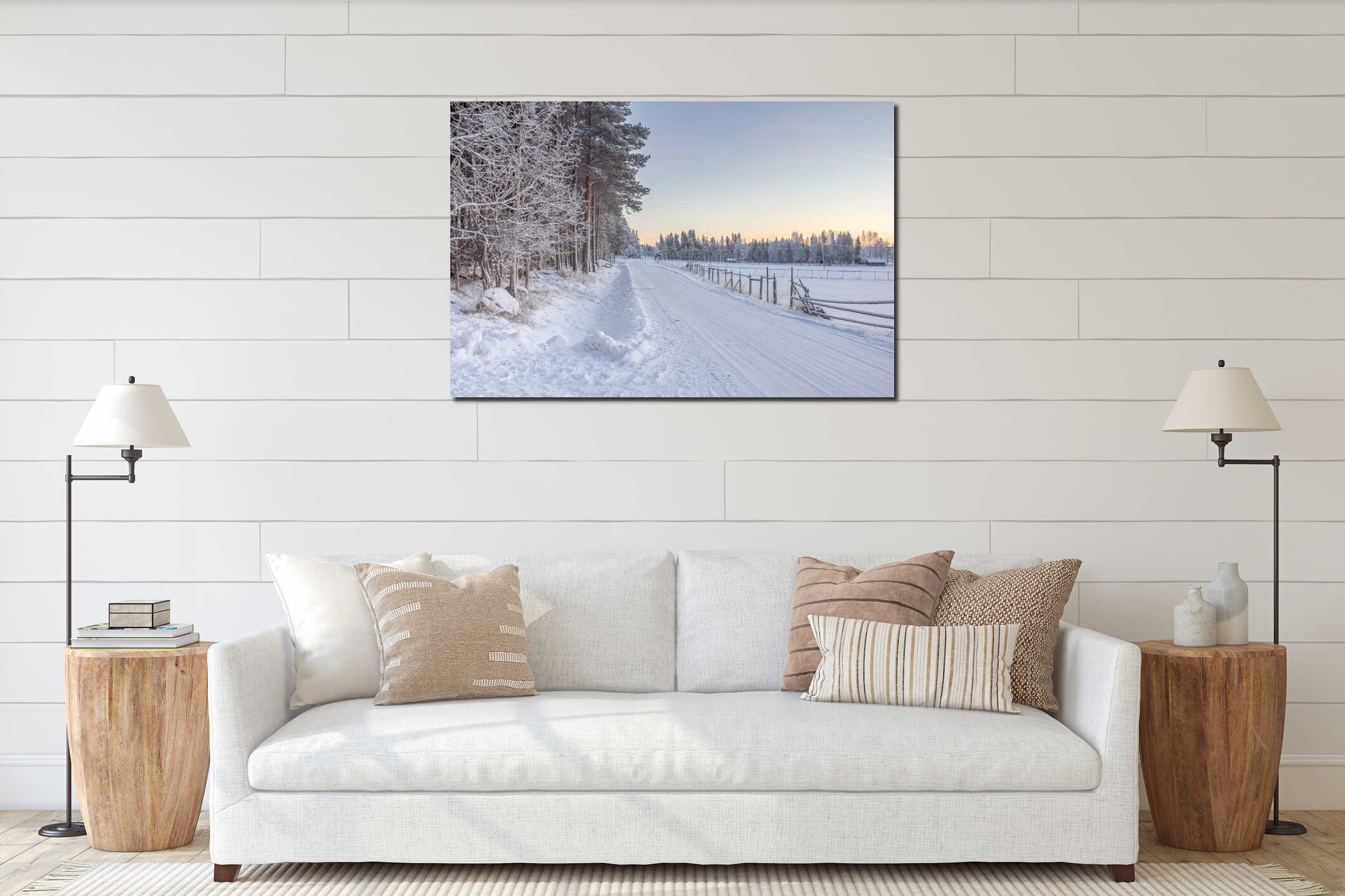 Canvas hanging interior mockup