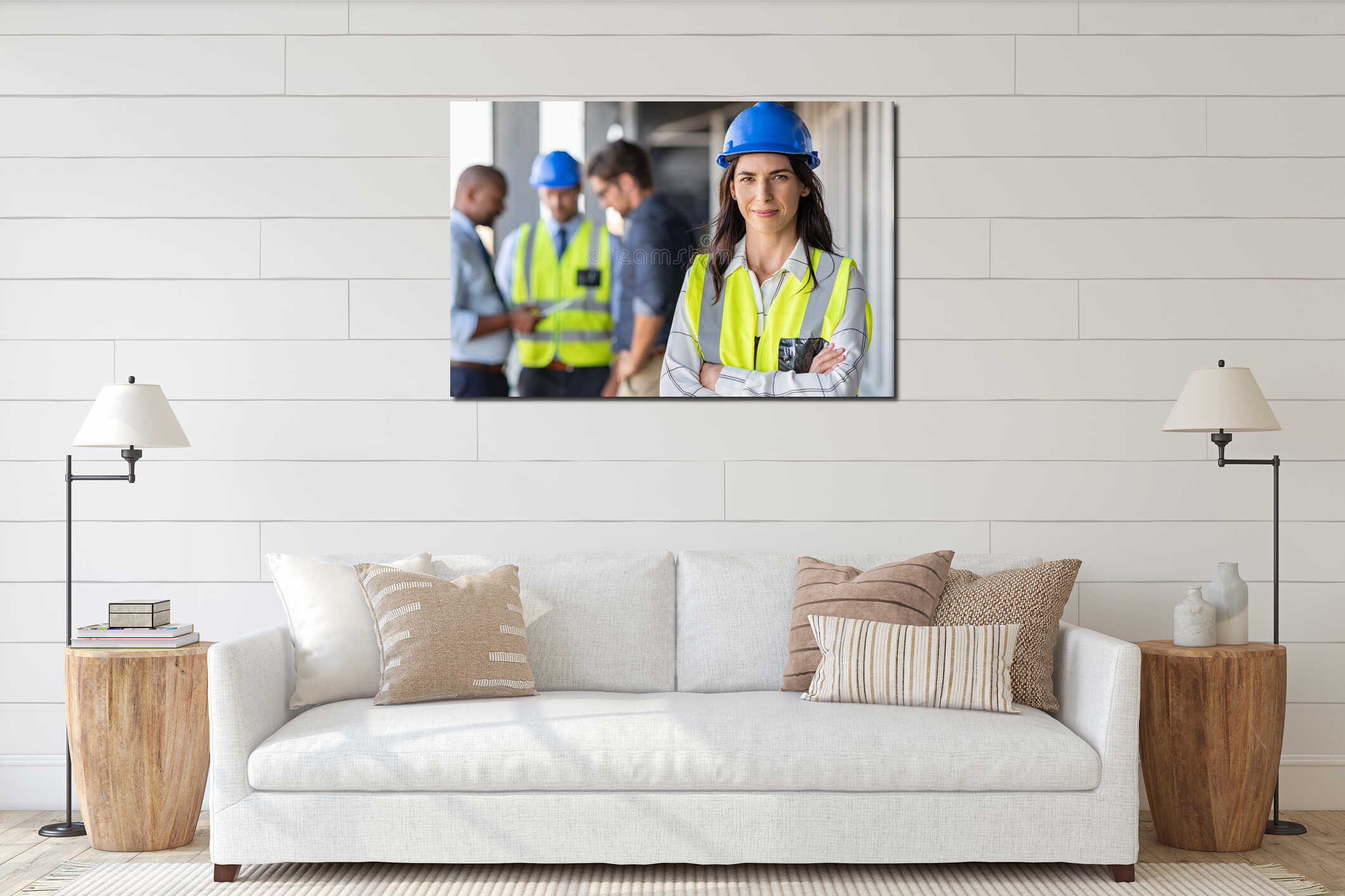 Canvas hanging interior mockup