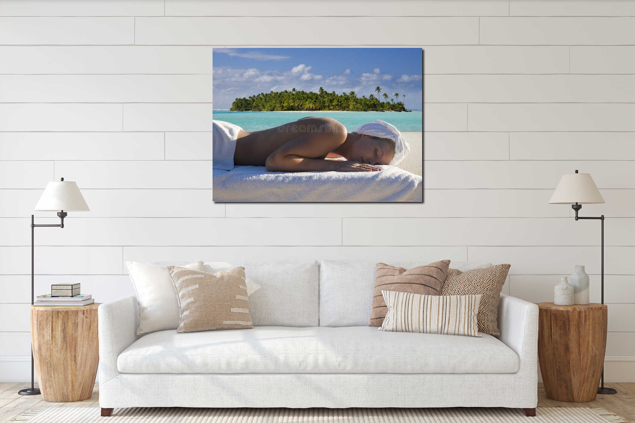 Canvas hanging interior mockup