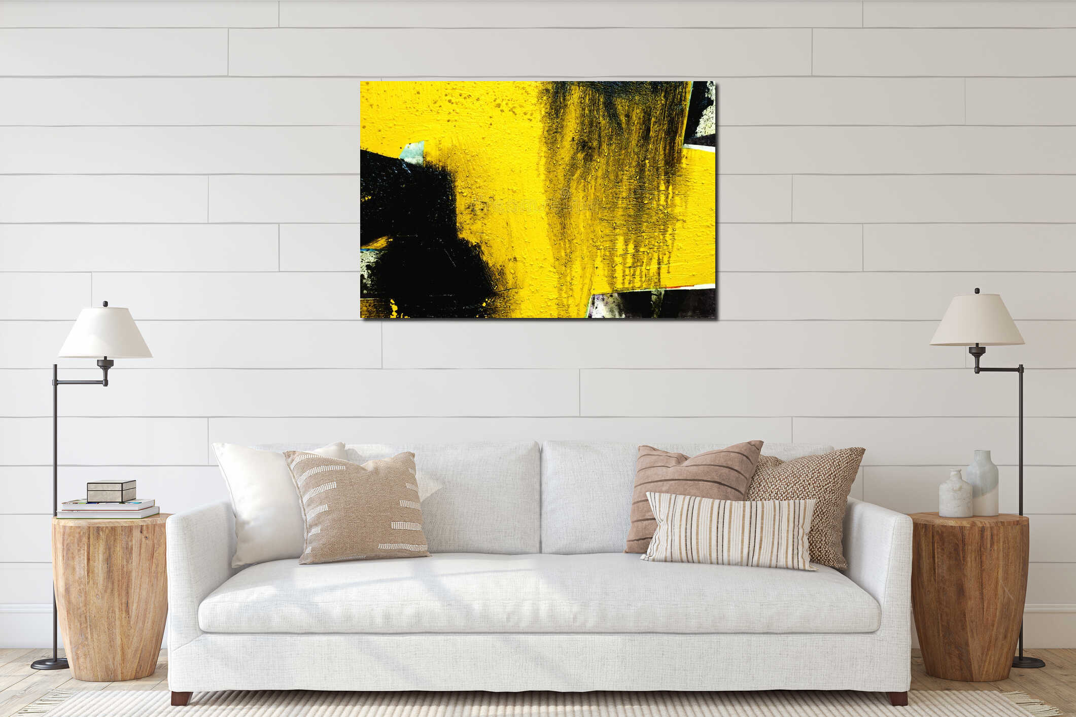 Canvas hanging interior mockup