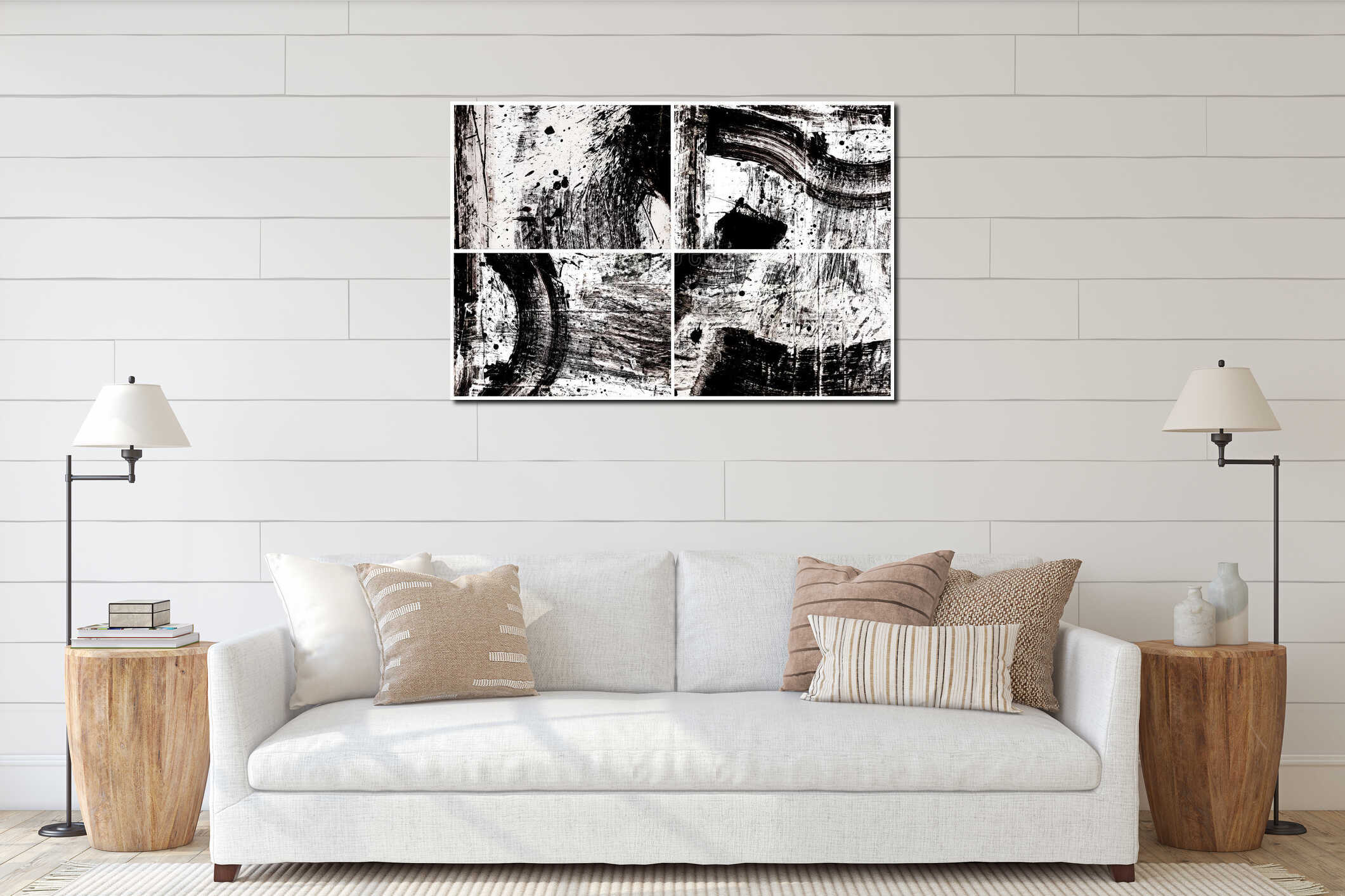 Canvas hanging interior mockup