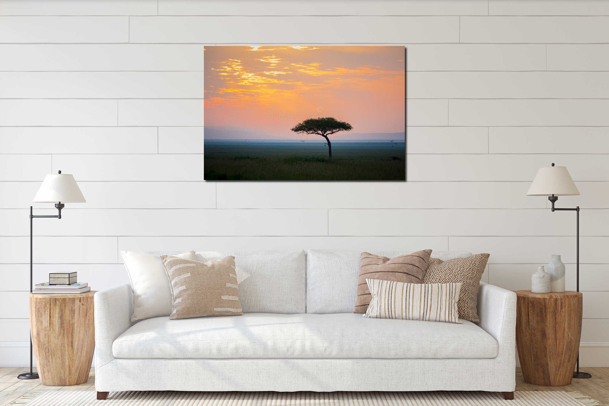 Canvas hanging interior mockup