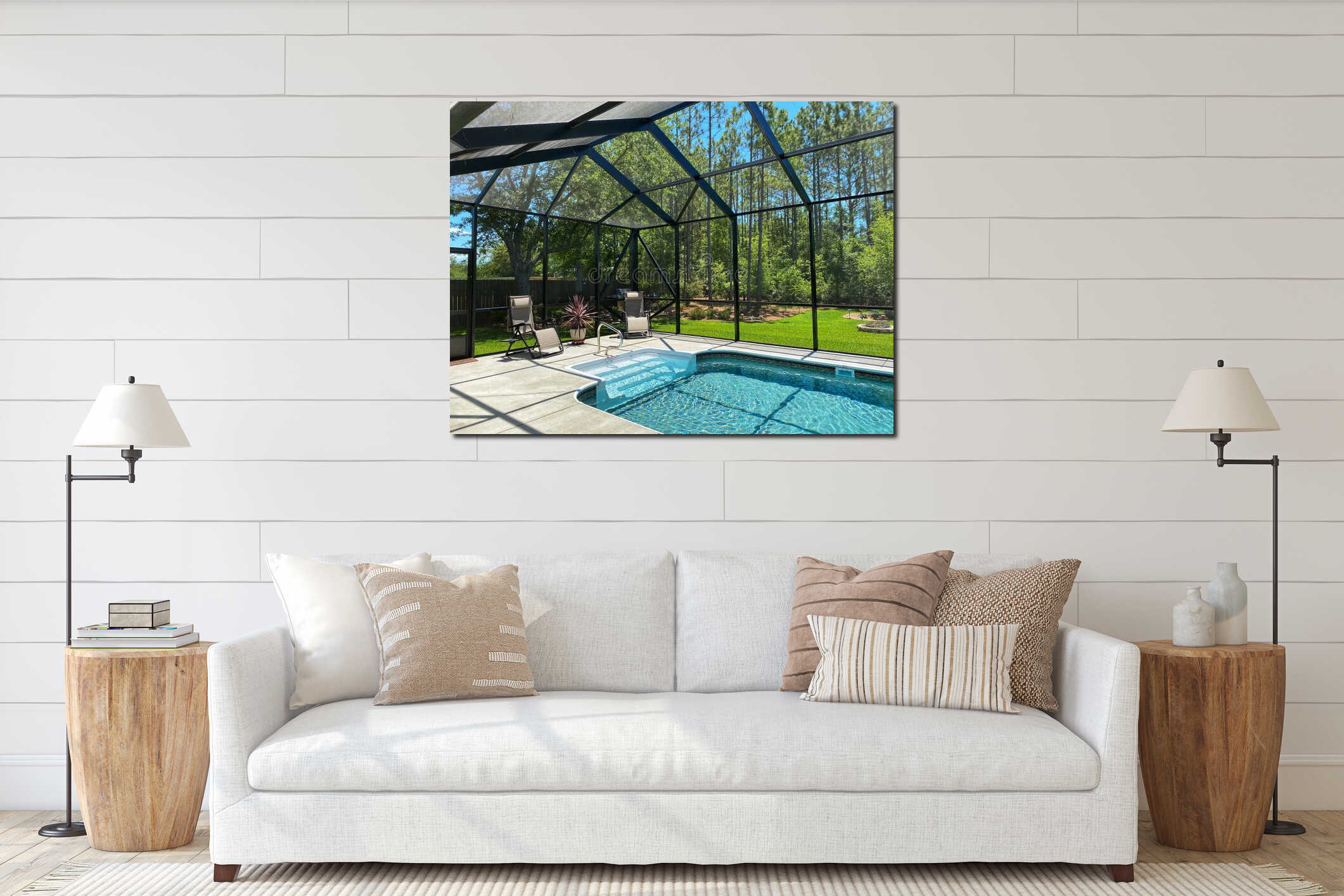 Canvas hanging interior mockup