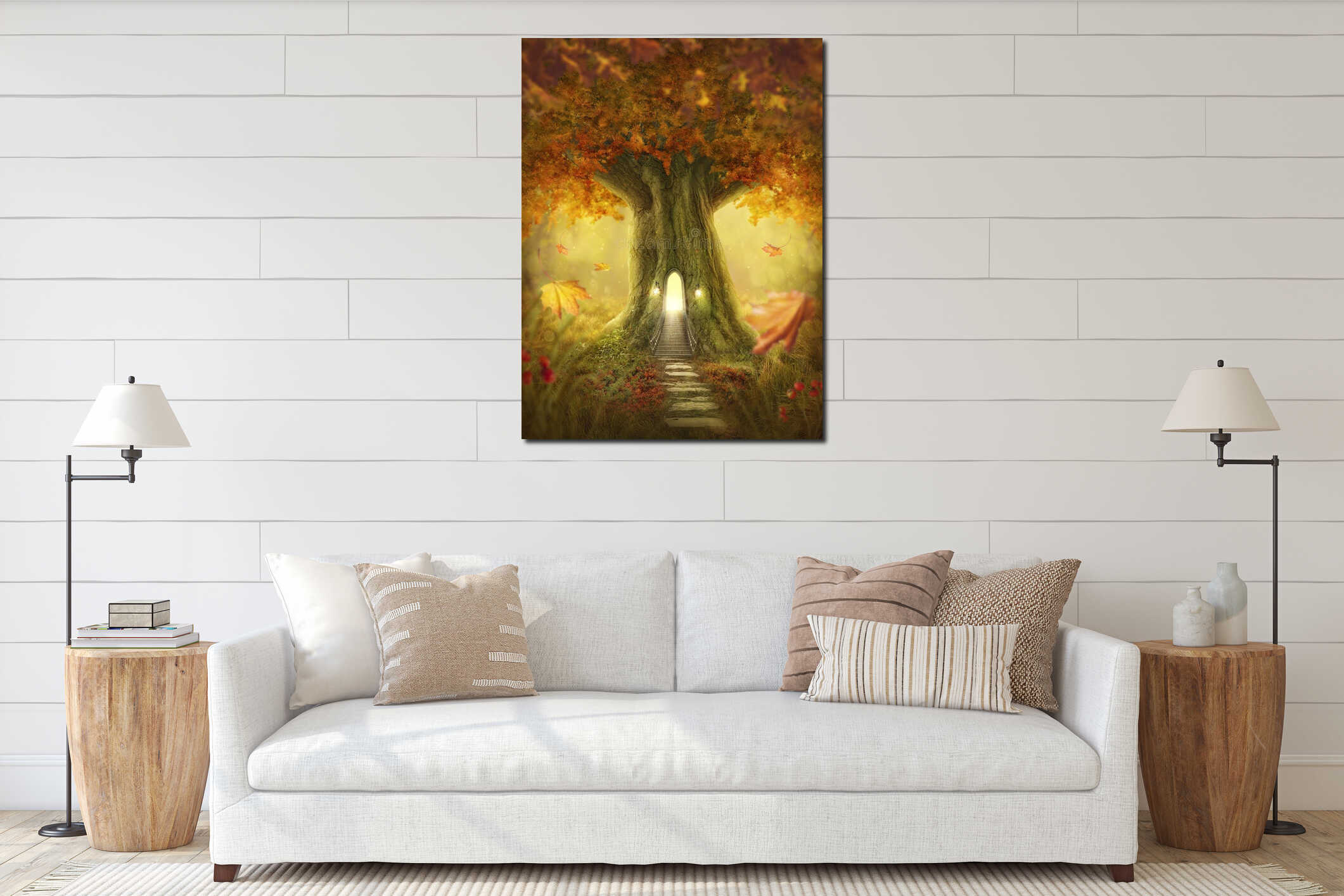 Canvas hanging interior mockup