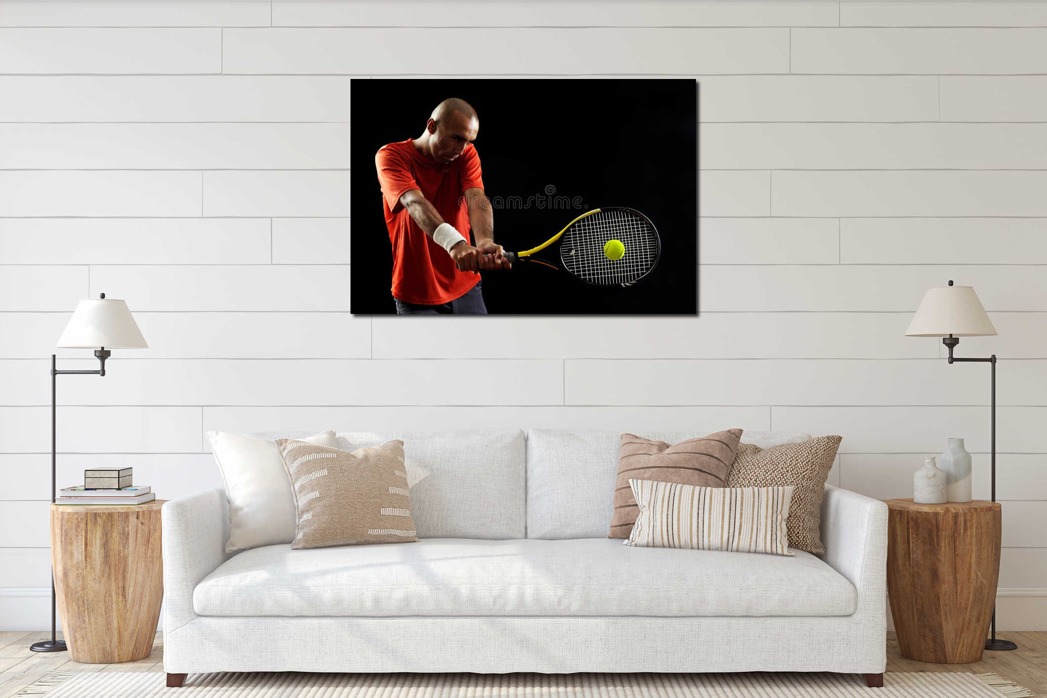 Canvas hanging interior mockup