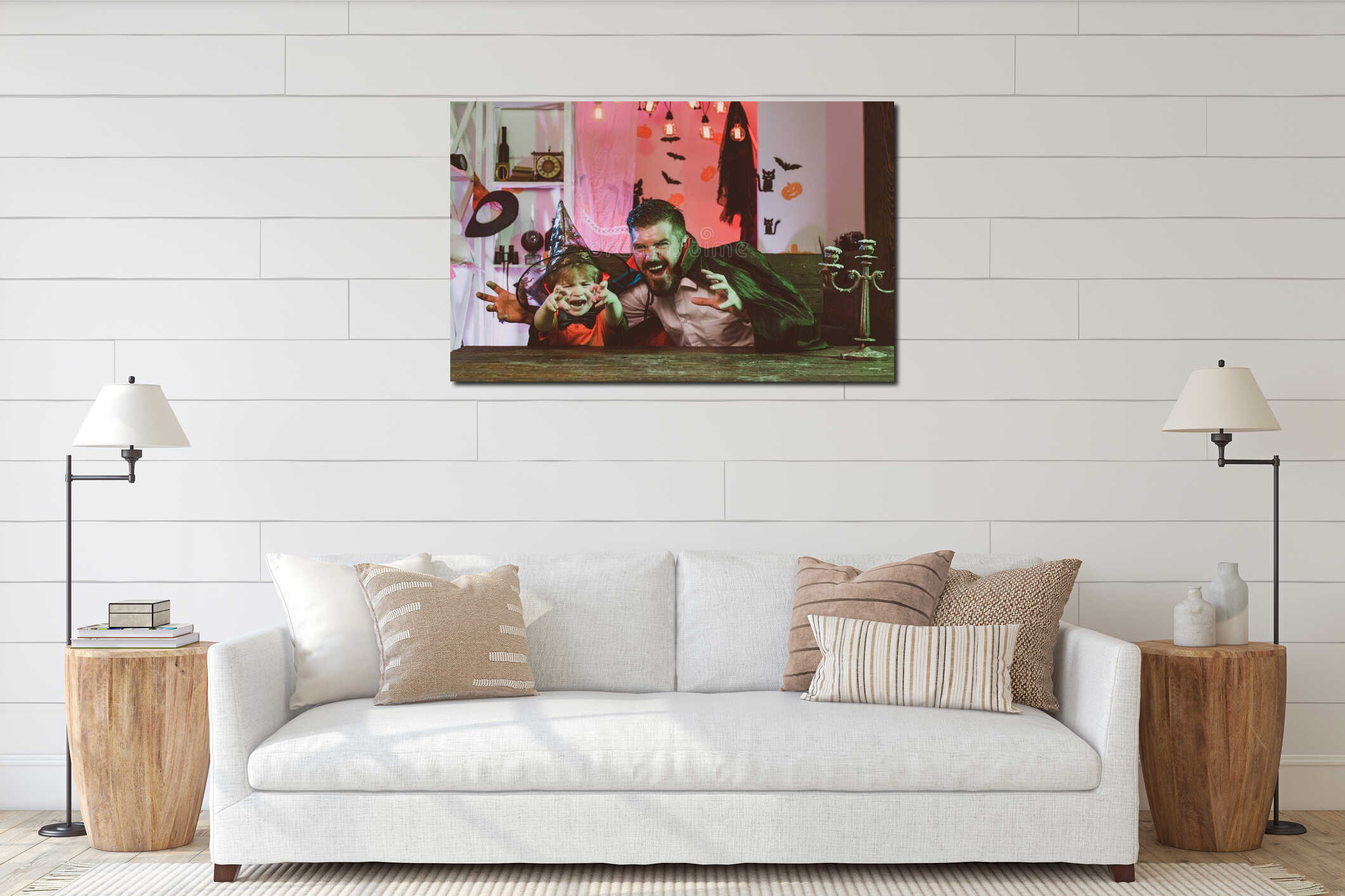 Canvas hanging interior mockup