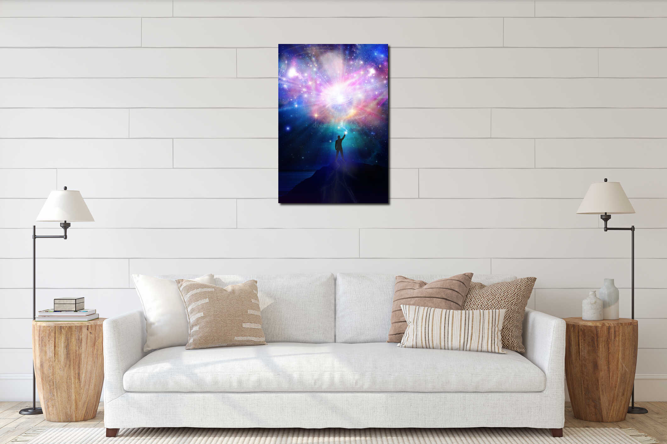 Canvas hanging interior mockup