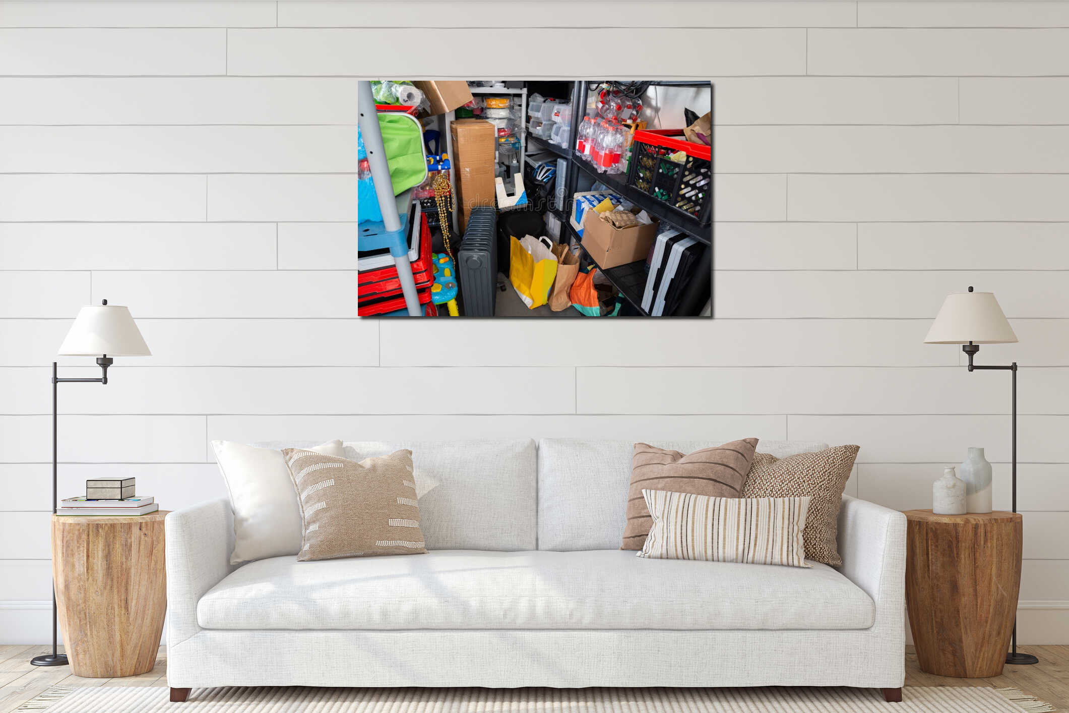 Canvas hanging interior mockup