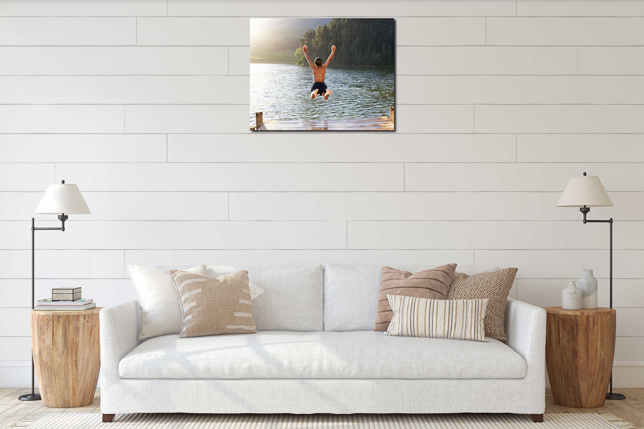 Canvas hanging interior mockup