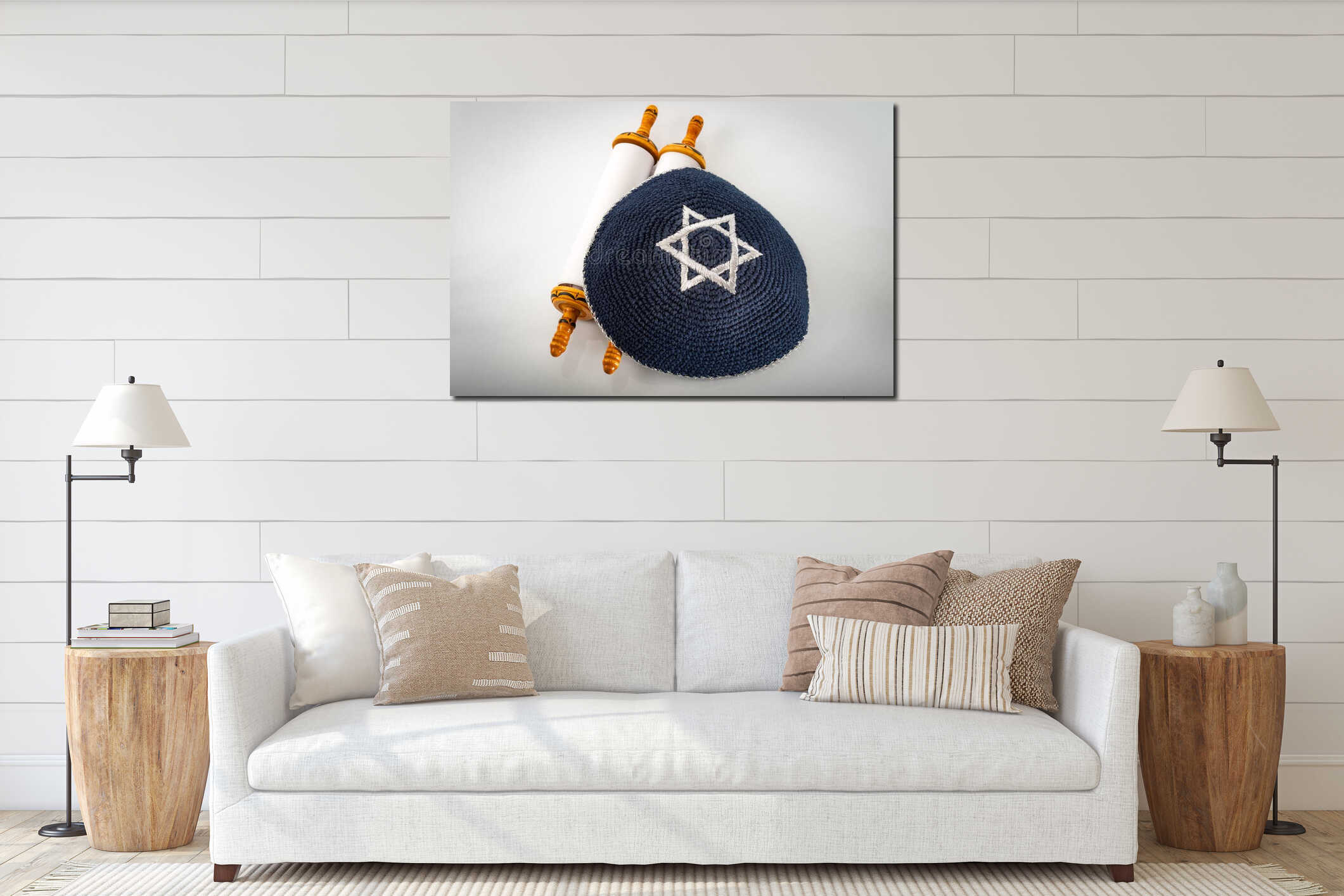 Canvas hanging interior mockup