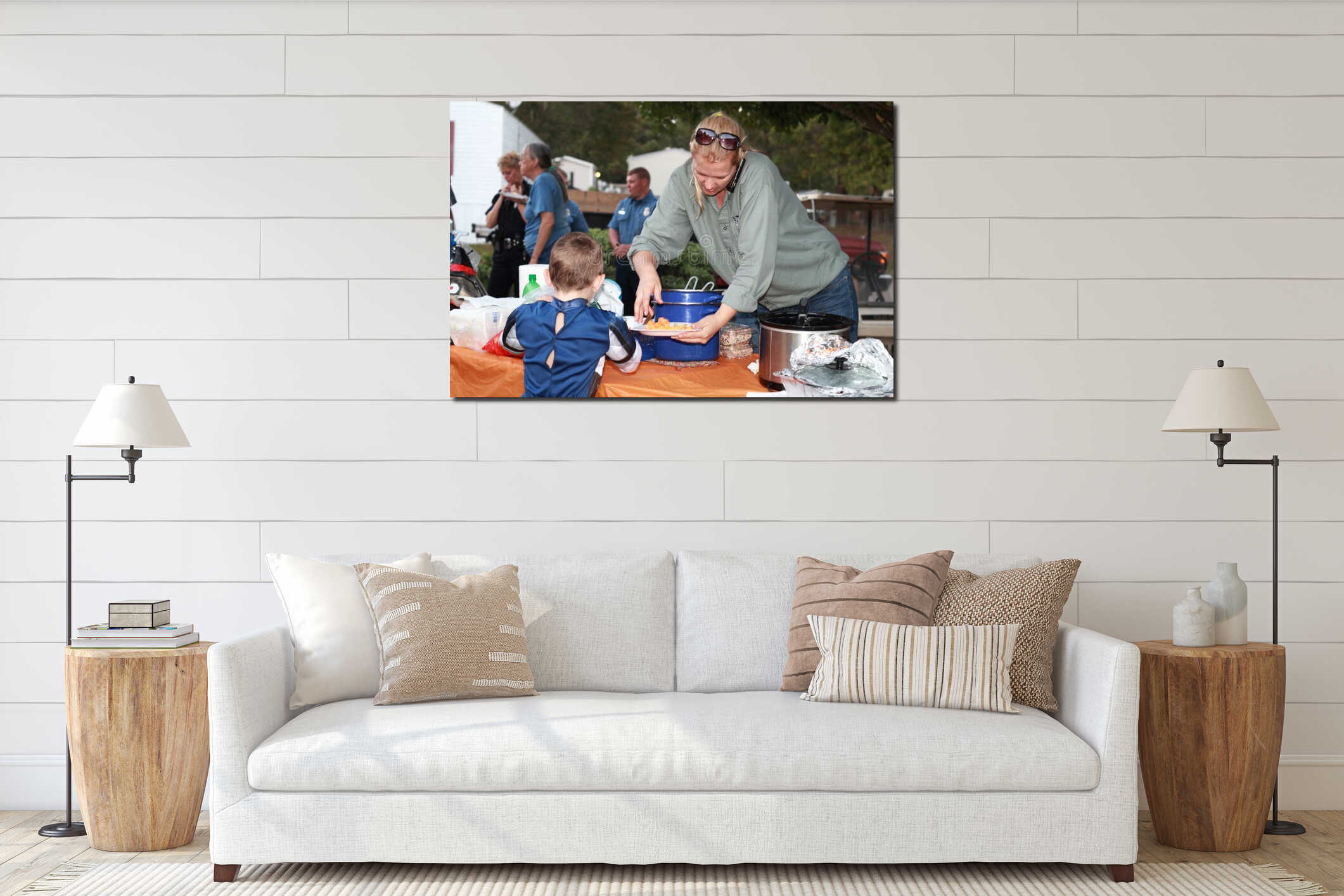 Canvas hanging interior mockup