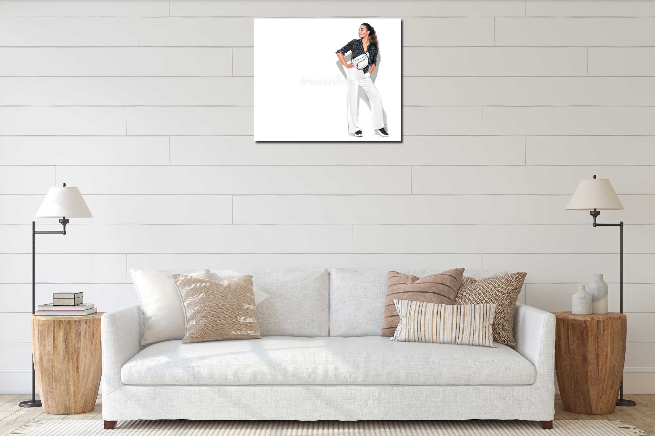 Canvas hanging interior mockup