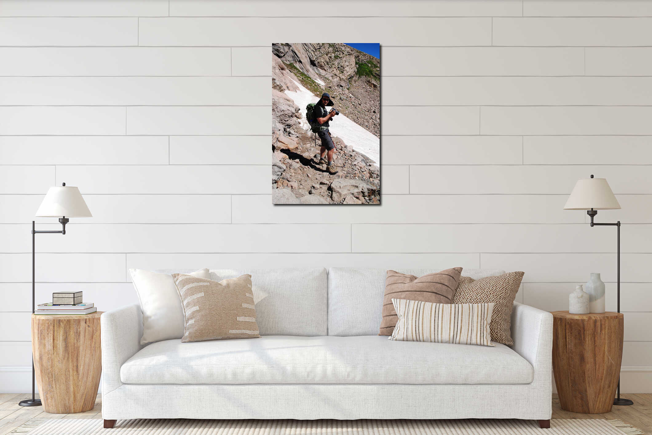 Canvas hanging interior mockup