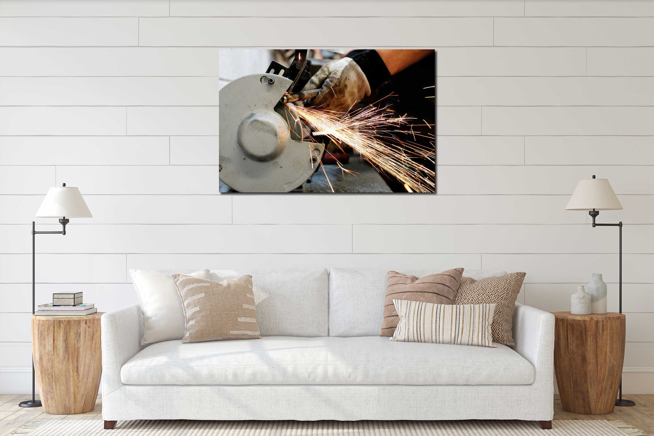 Canvas hanging interior mockup