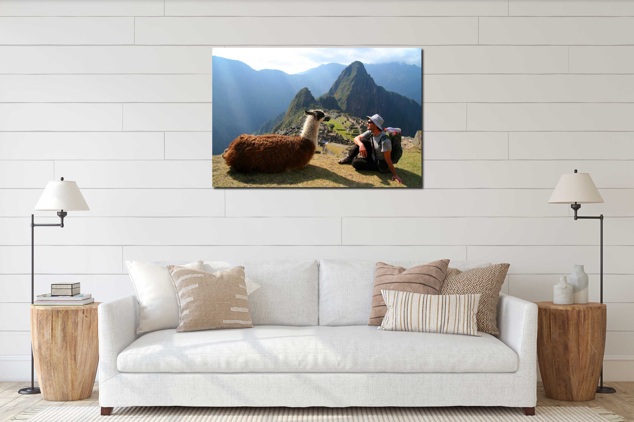 Canvas hanging interior mockup