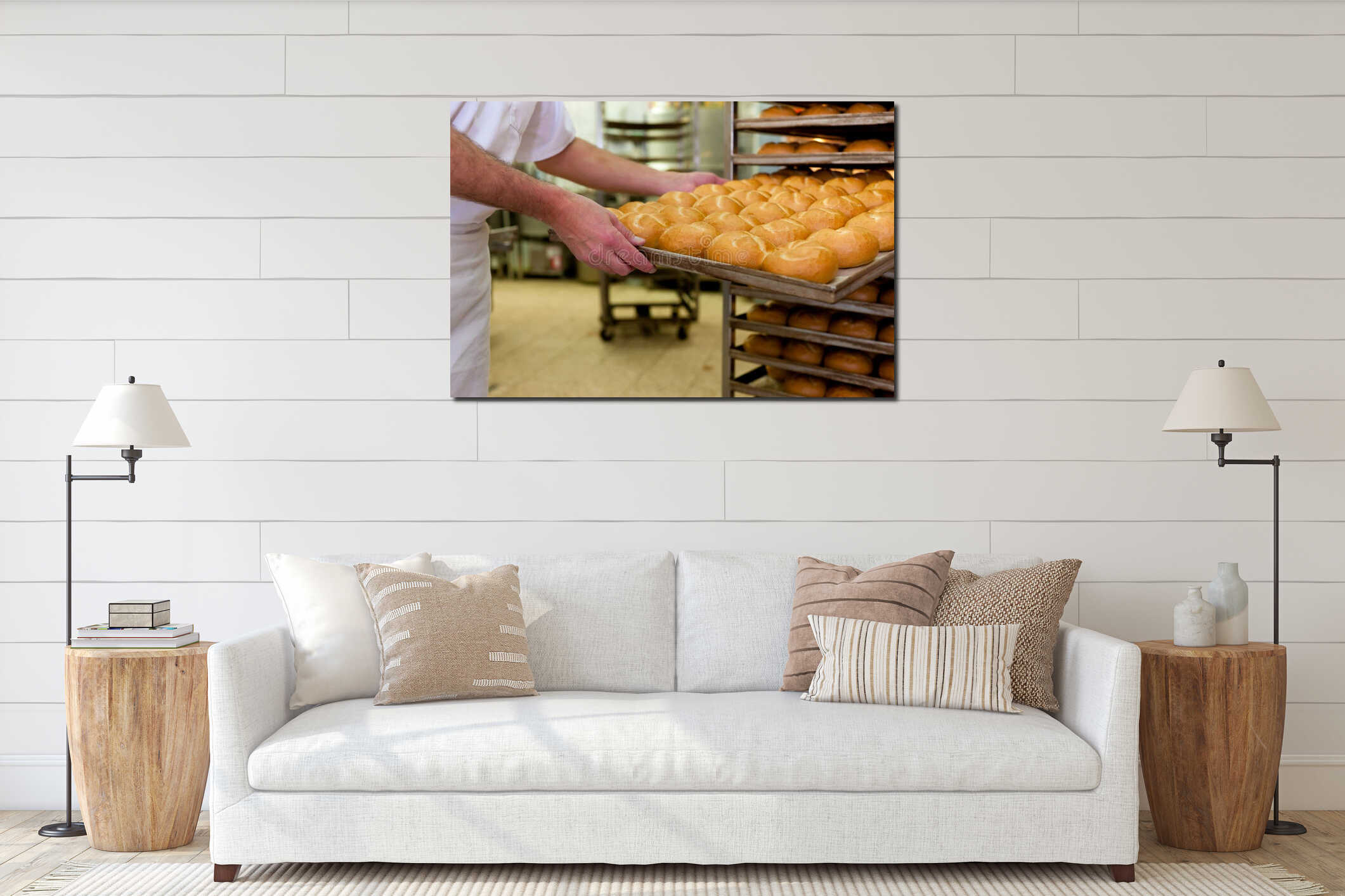 Canvas hanging interior mockup