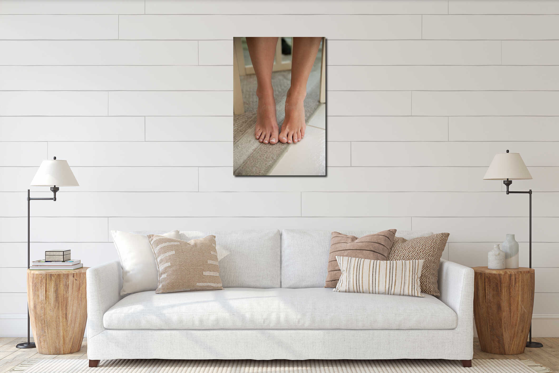 Canvas hanging interior mockup