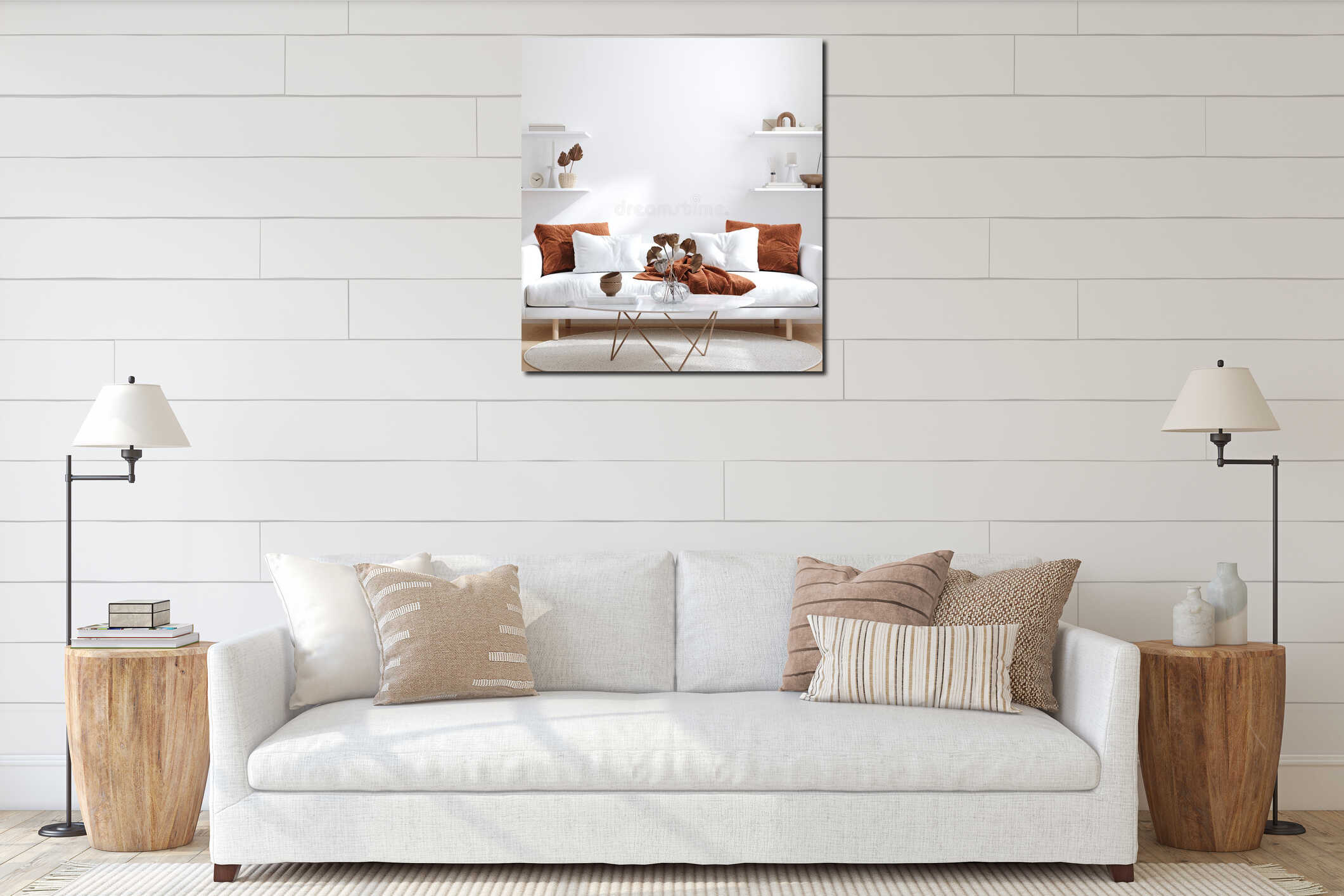 Canvas hanging interior mockup