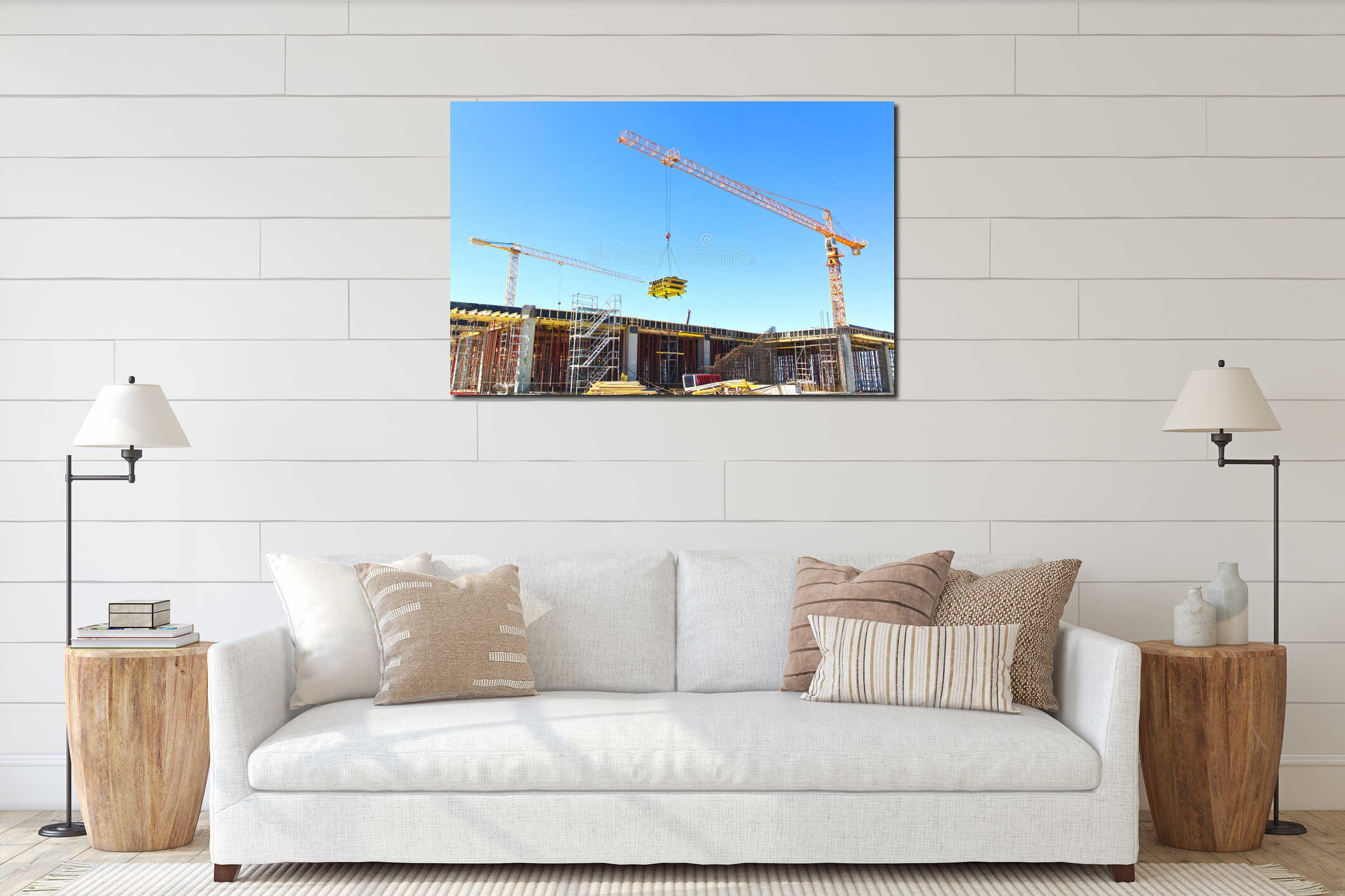 Canvas hanging interior mockup