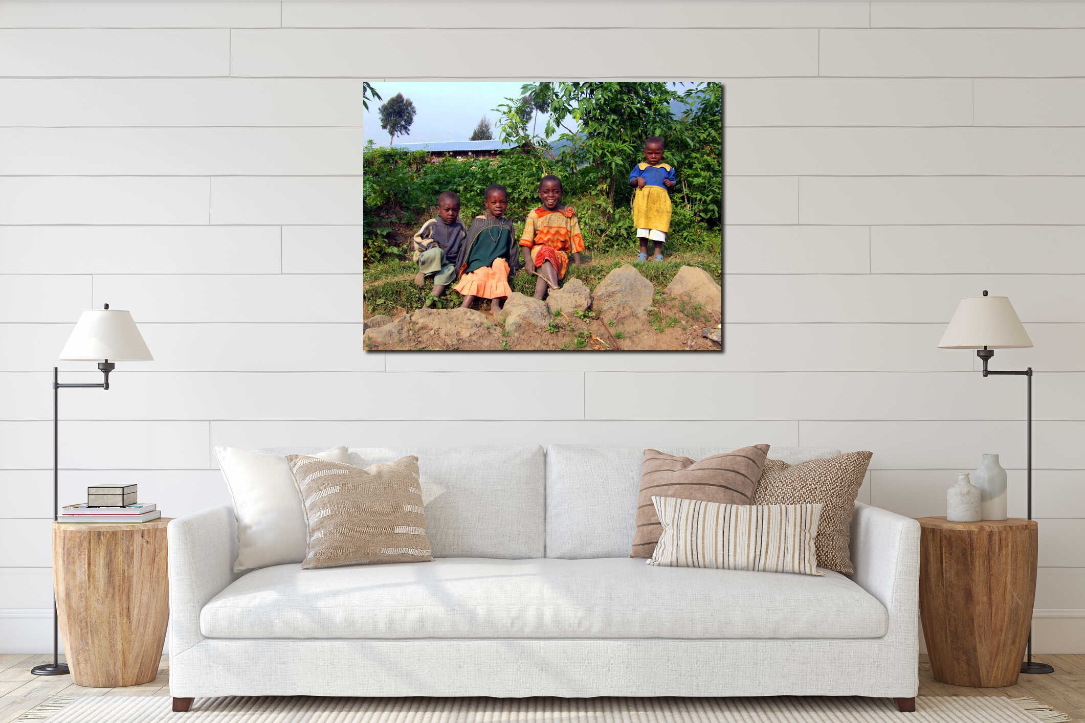 Canvas hanging interior mockup