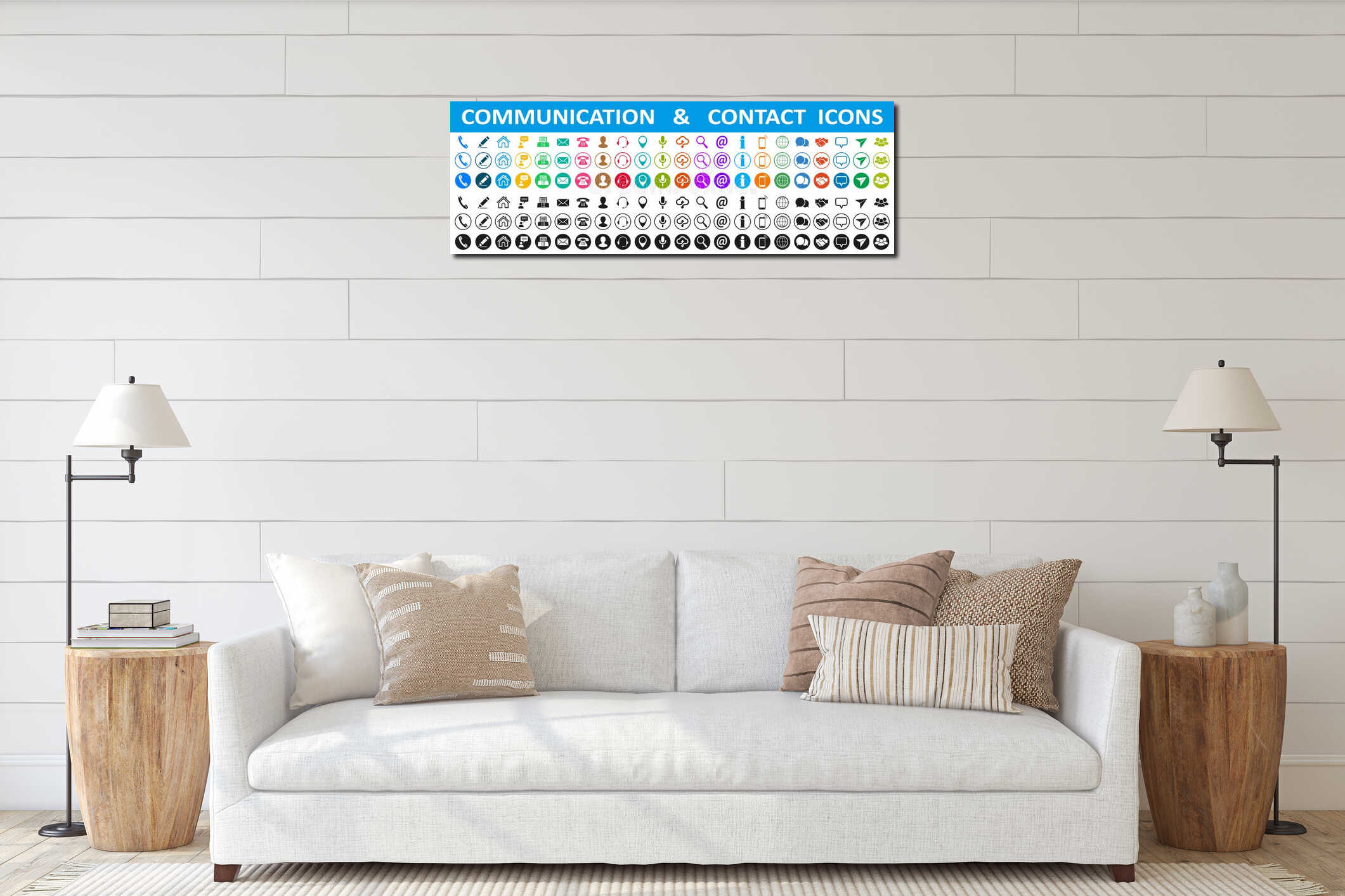 Canvas hanging interior mockup
