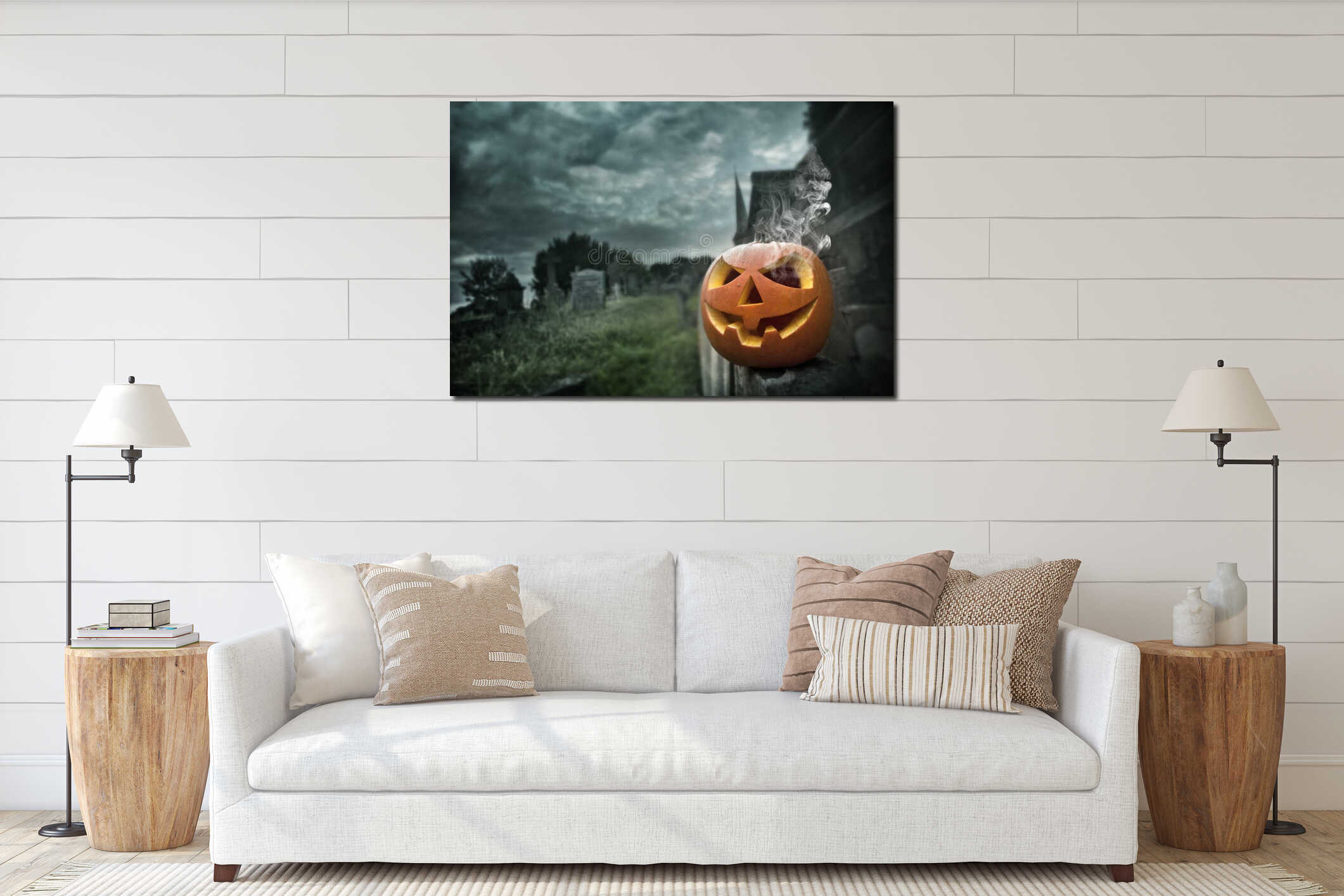 Canvas hanging interior mockup