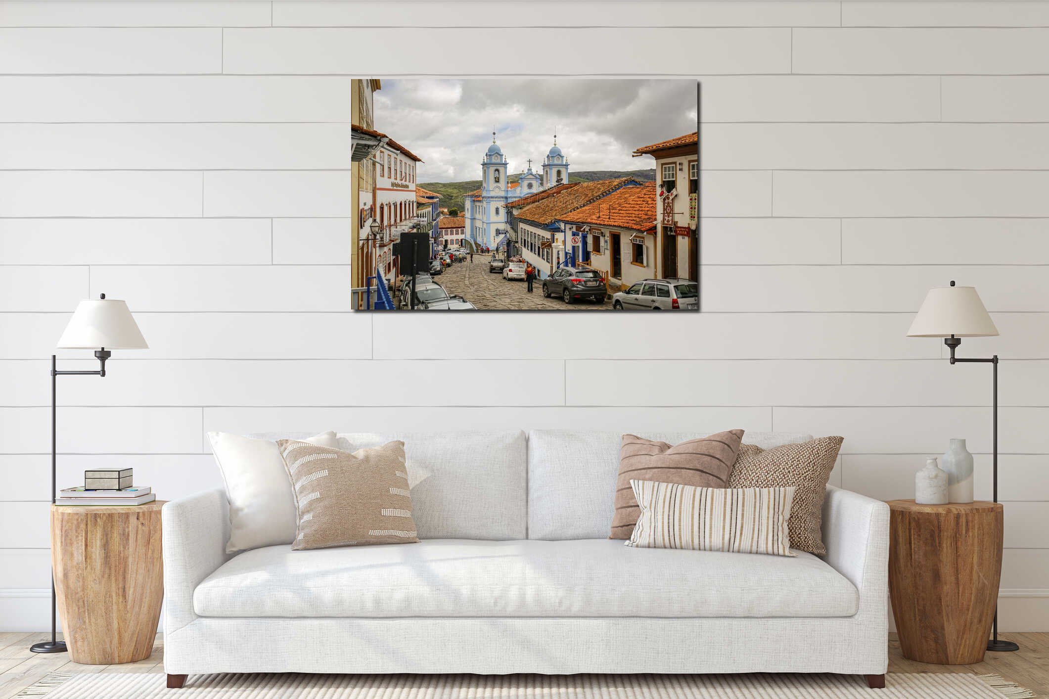 Canvas hanging interior mockup