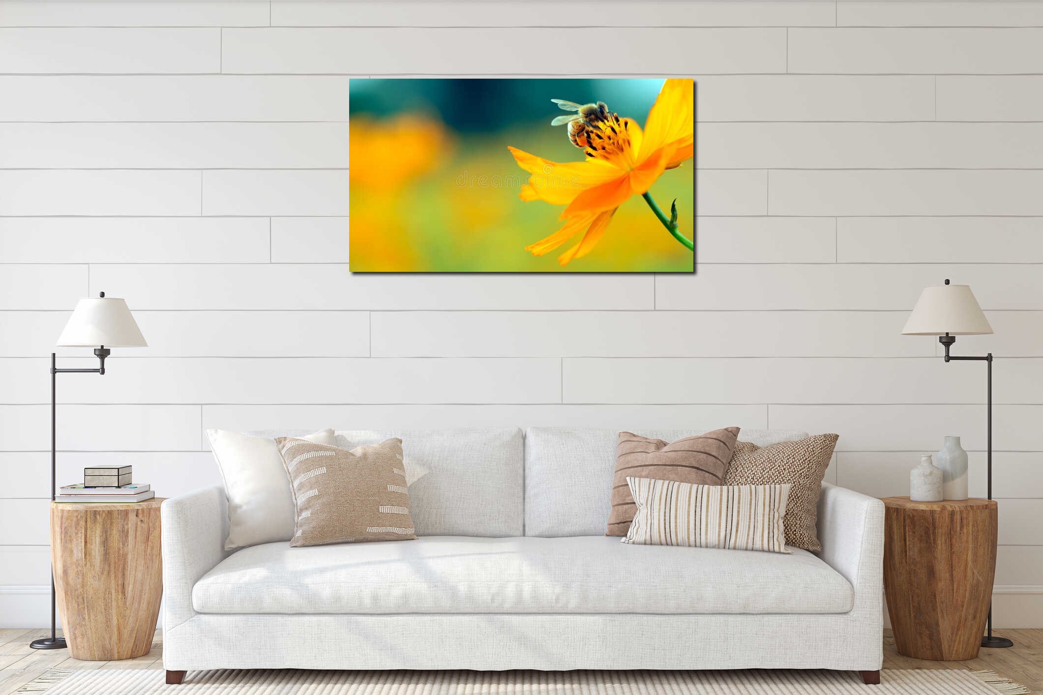 Canvas hanging interior mockup