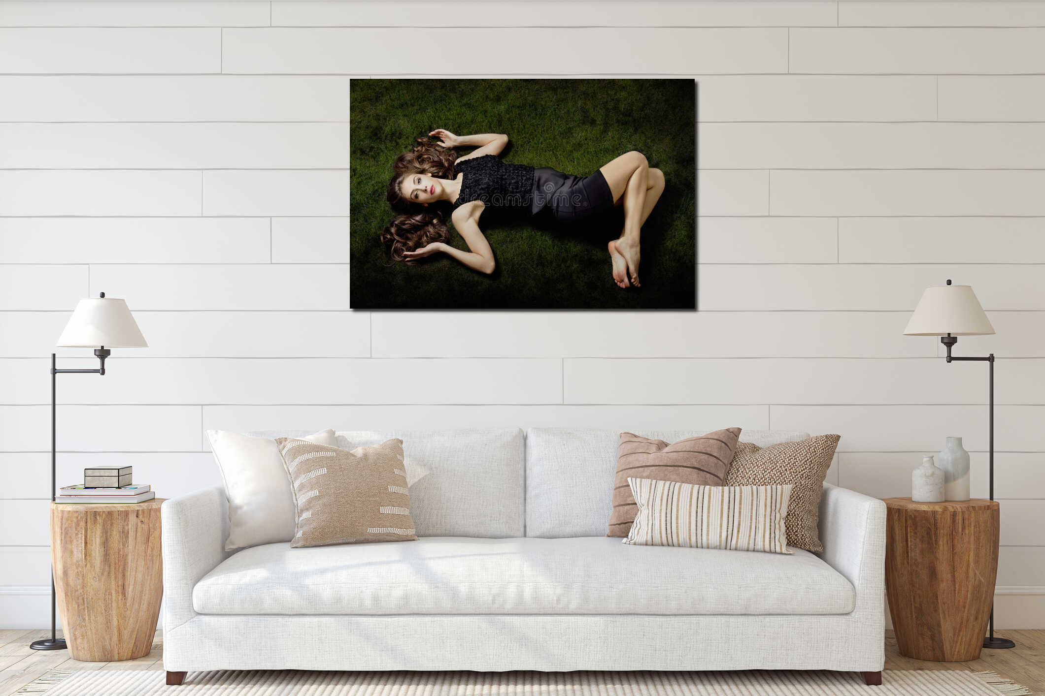 Canvas hanging interior mockup