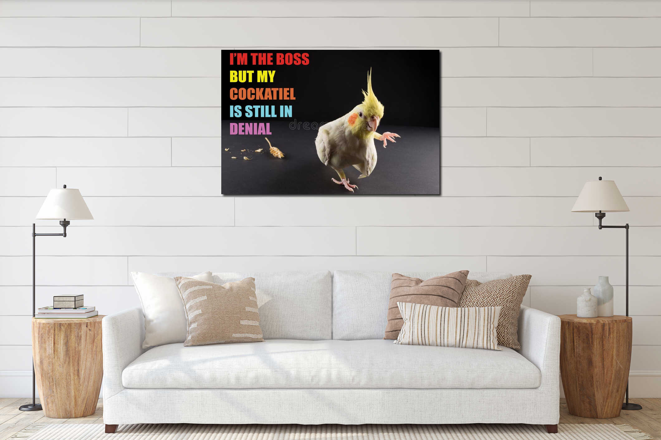 Canvas hanging interior mockup