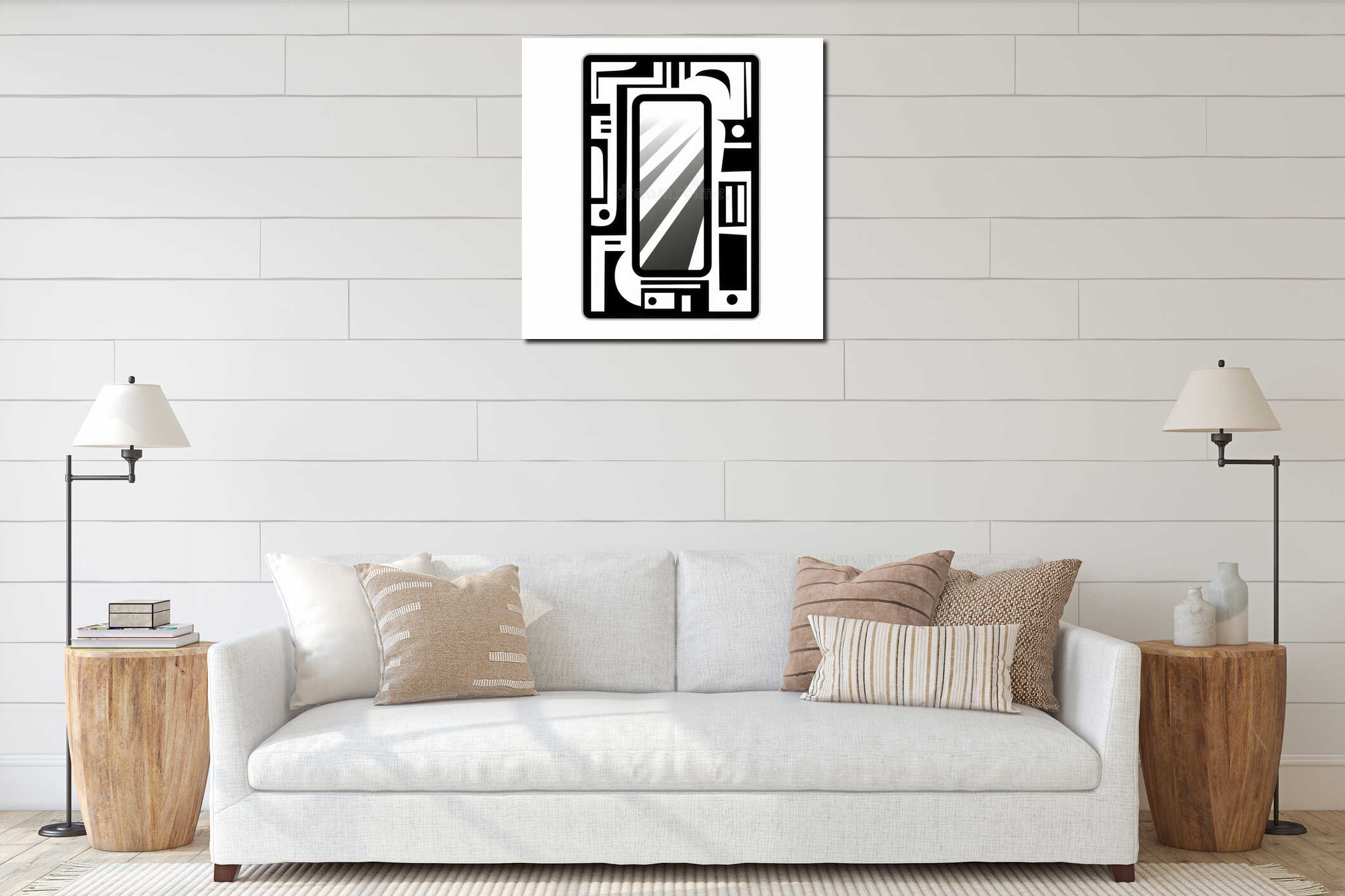 Canvas hanging interior mockup