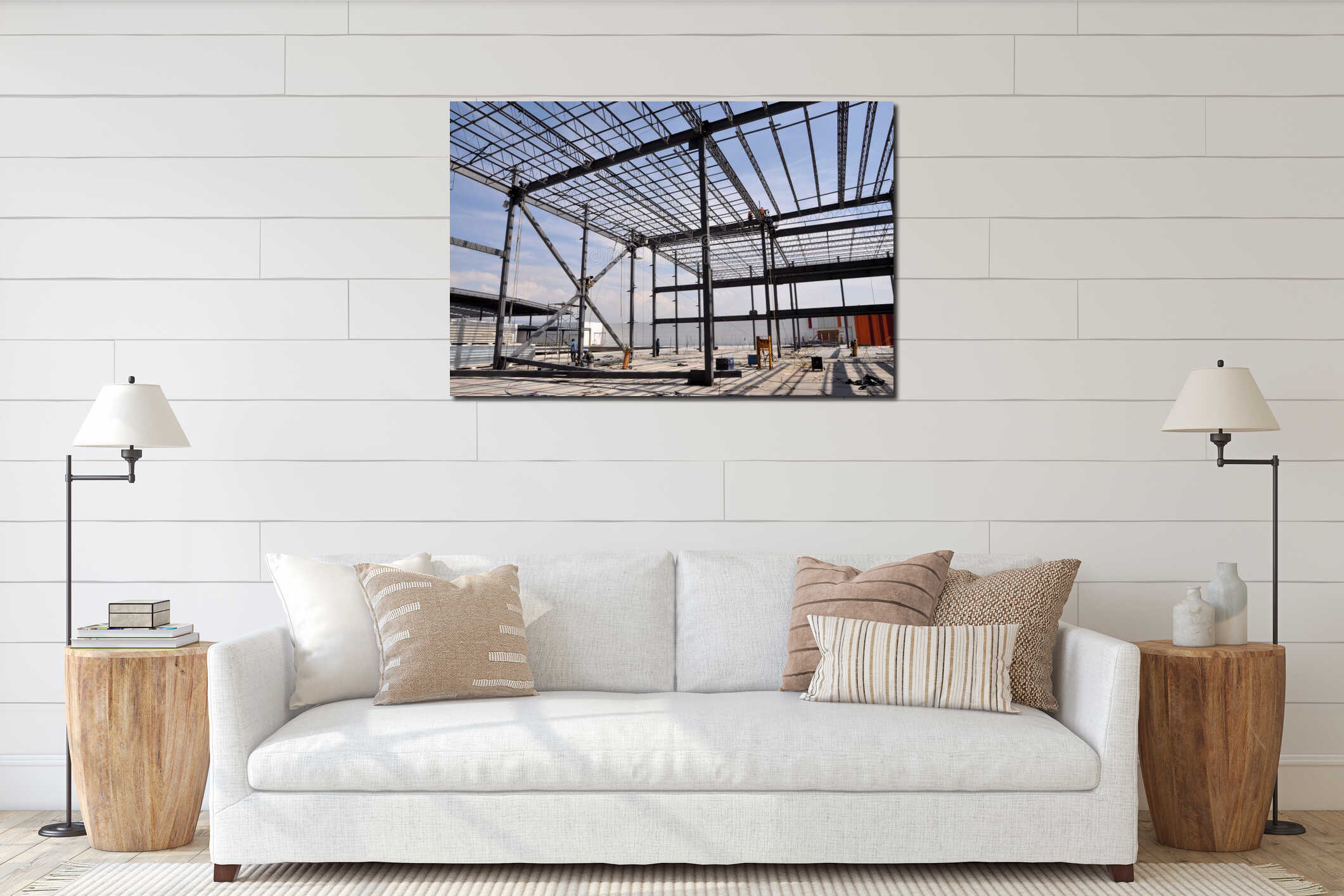 Canvas hanging interior mockup