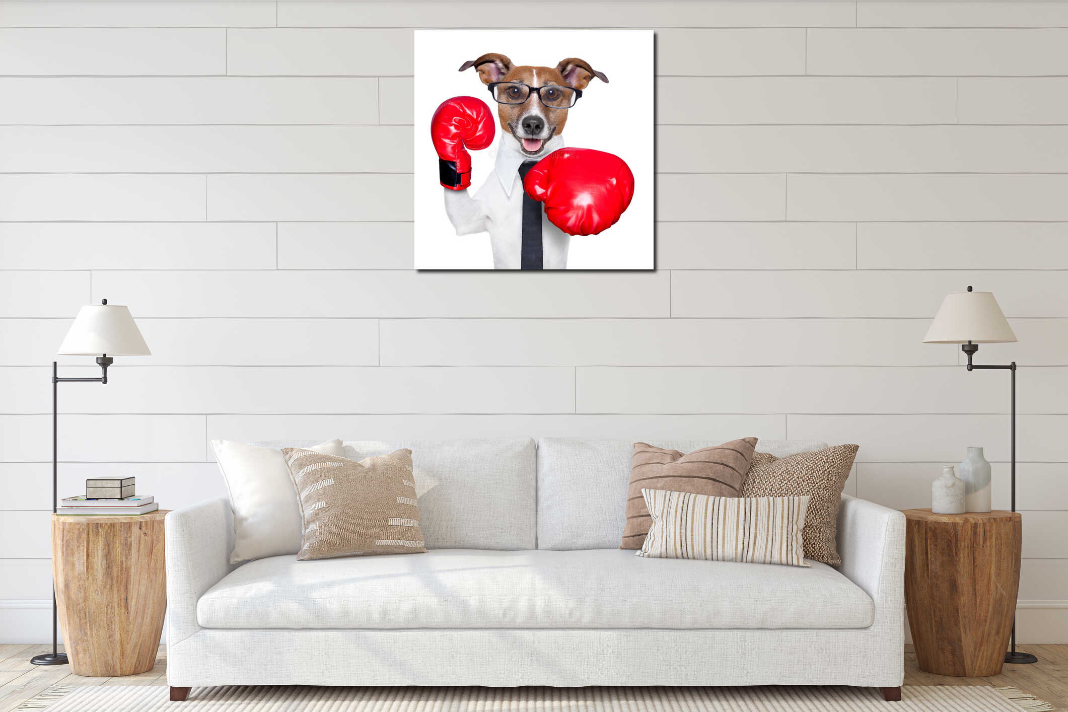 Canvas hanging interior mockup