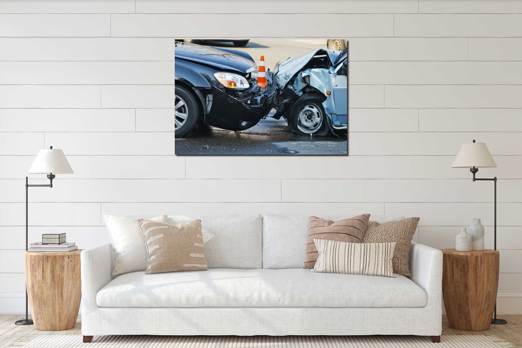 Canvas hanging interior mockup