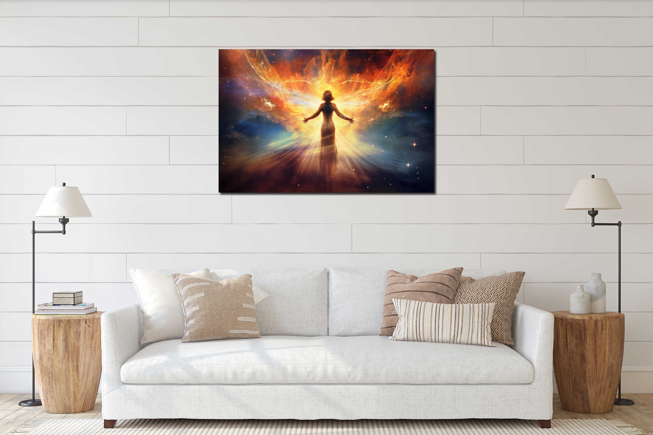 Canvas hanging interior mockup