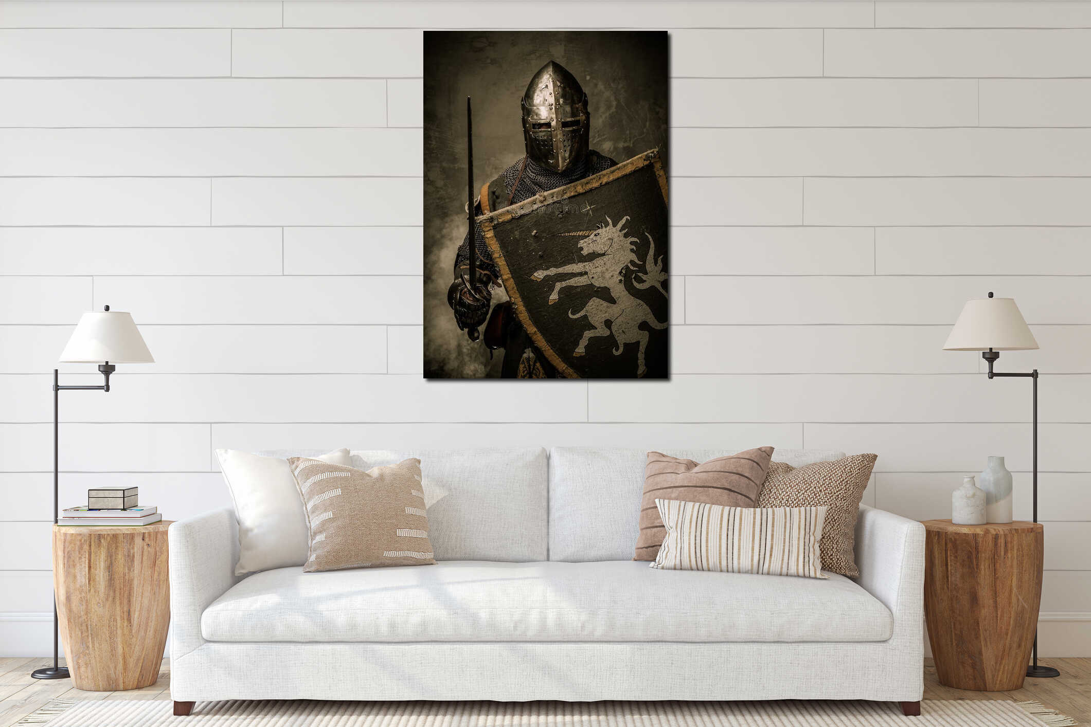 Canvas hanging interior mockup