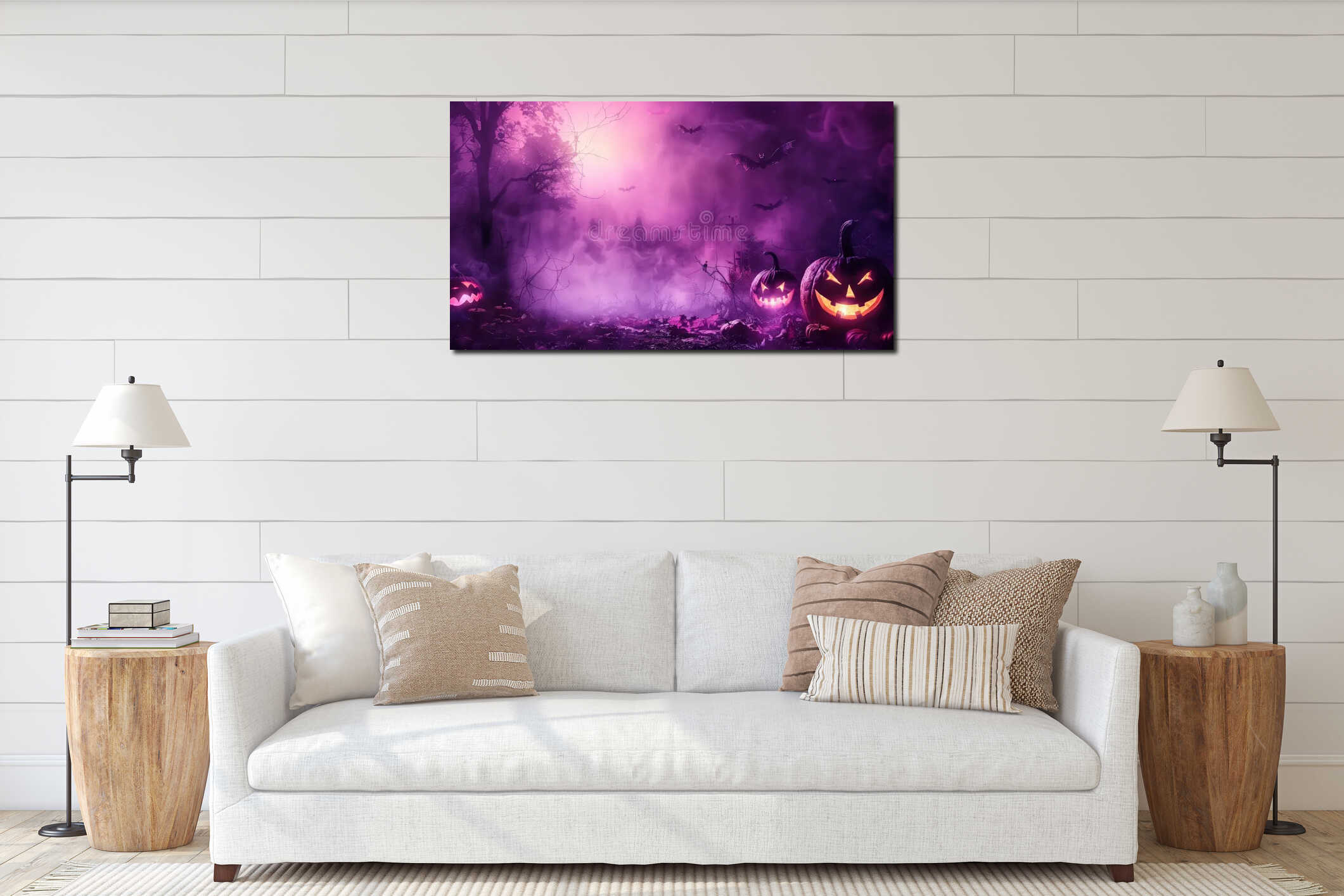 Canvas hanging interior mockup