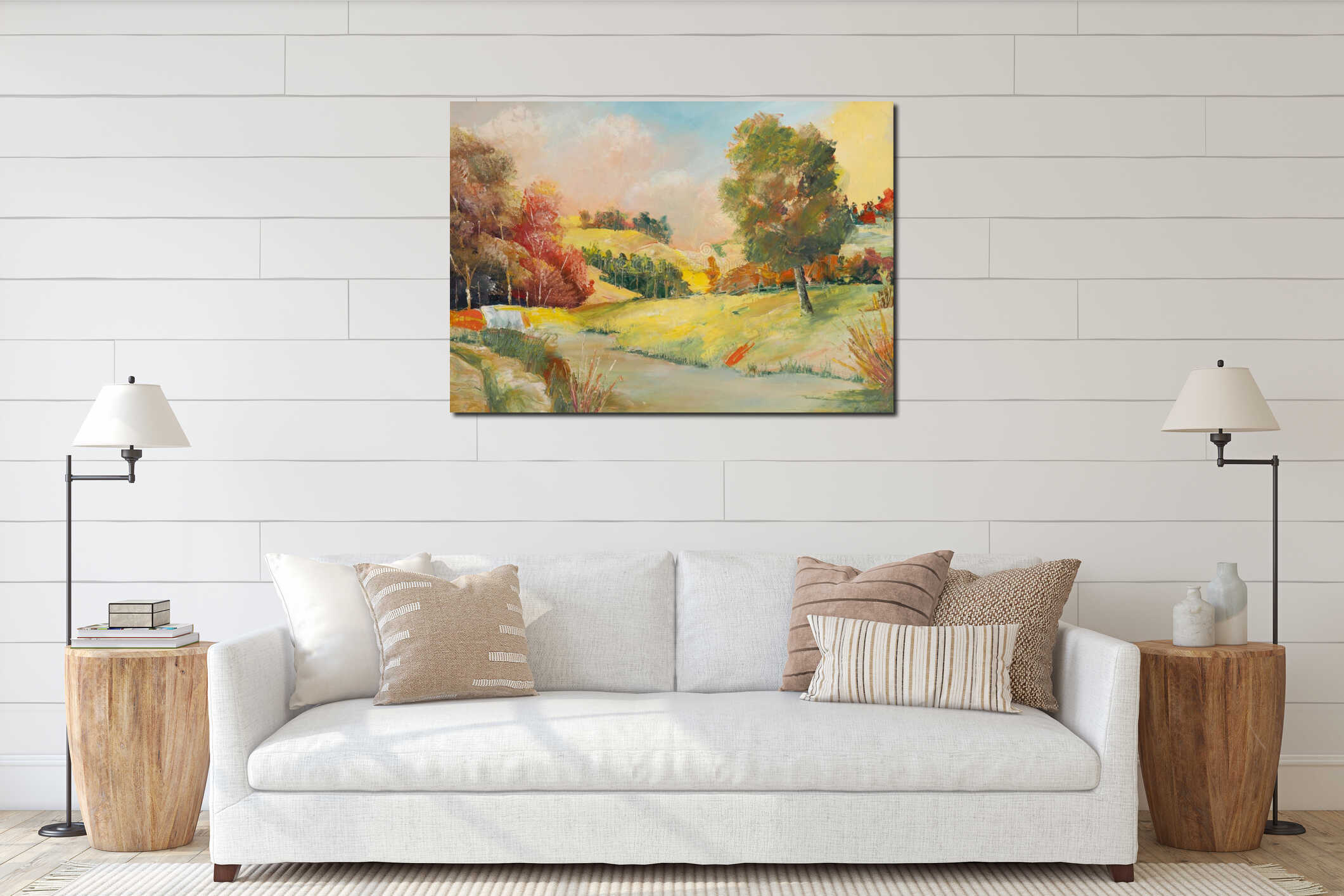 Canvas hanging interior mockup