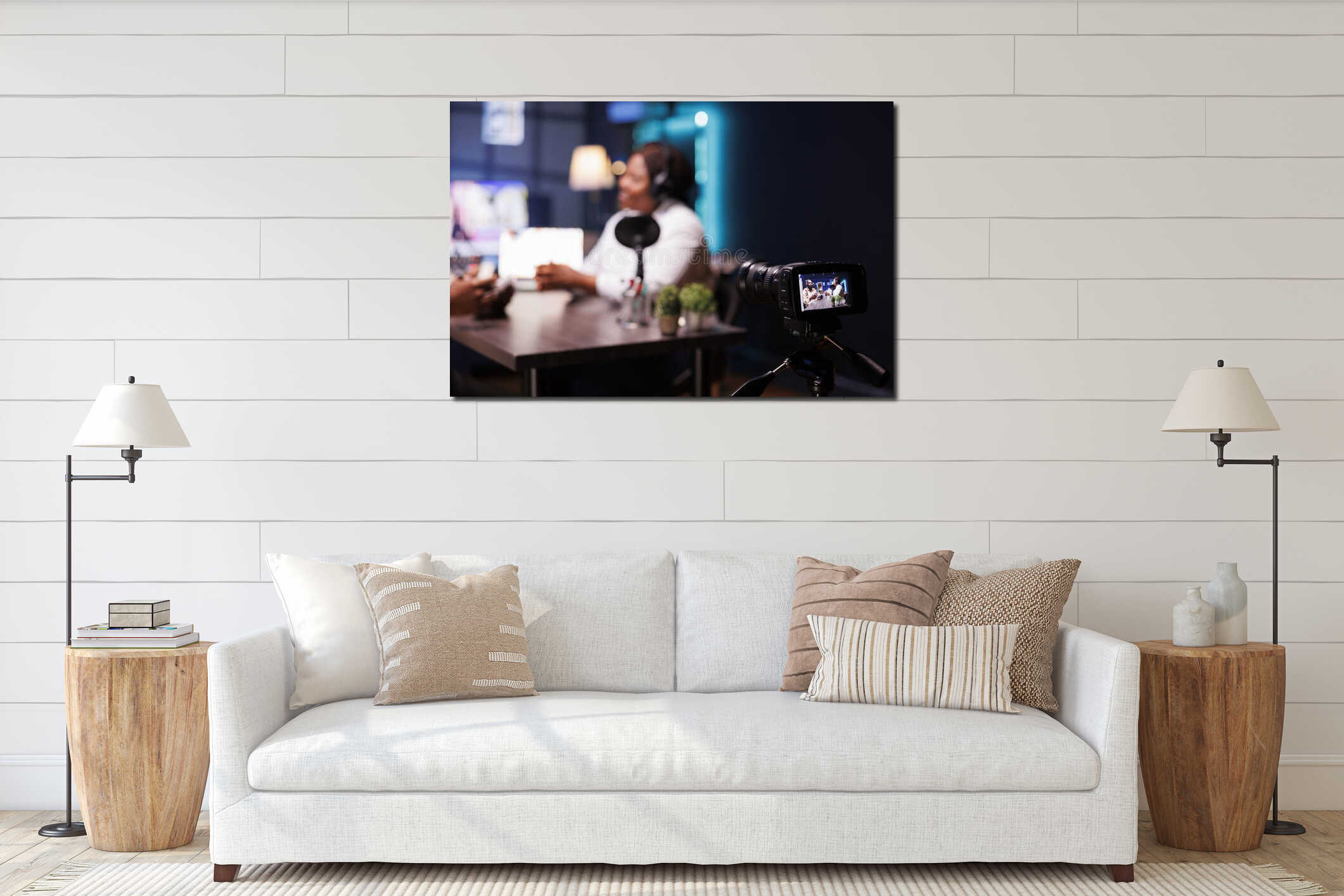 Canvas hanging interior mockup