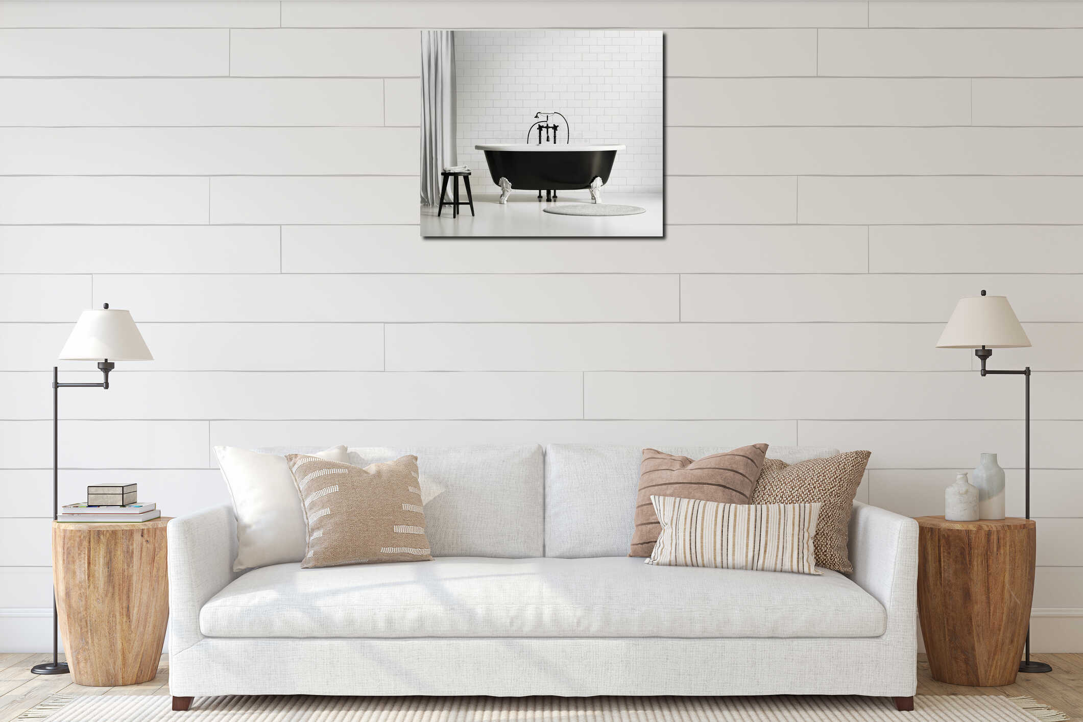 Canvas hanging interior mockup