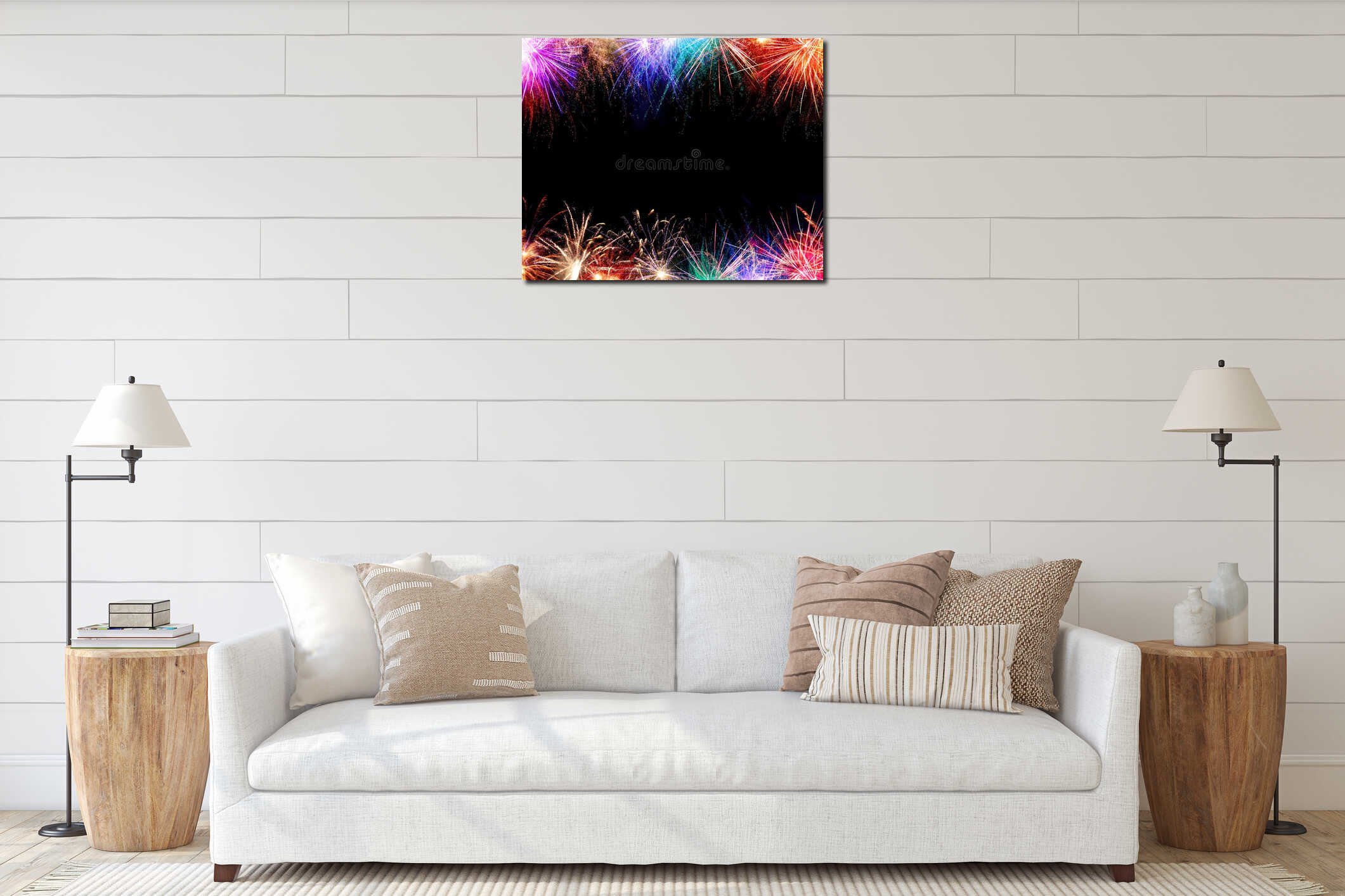 Canvas hanging interior mockup