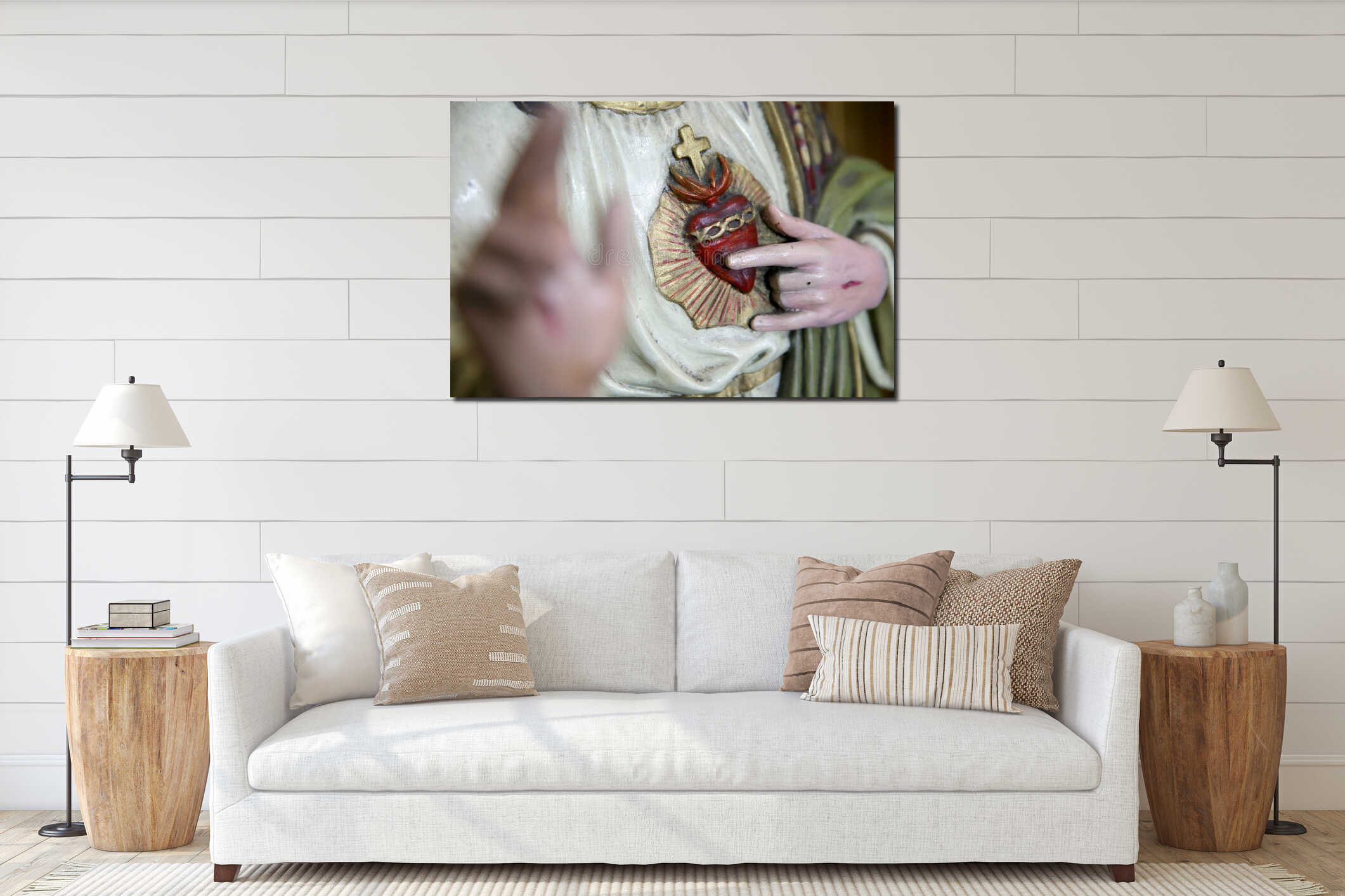 Canvas hanging interior mockup
