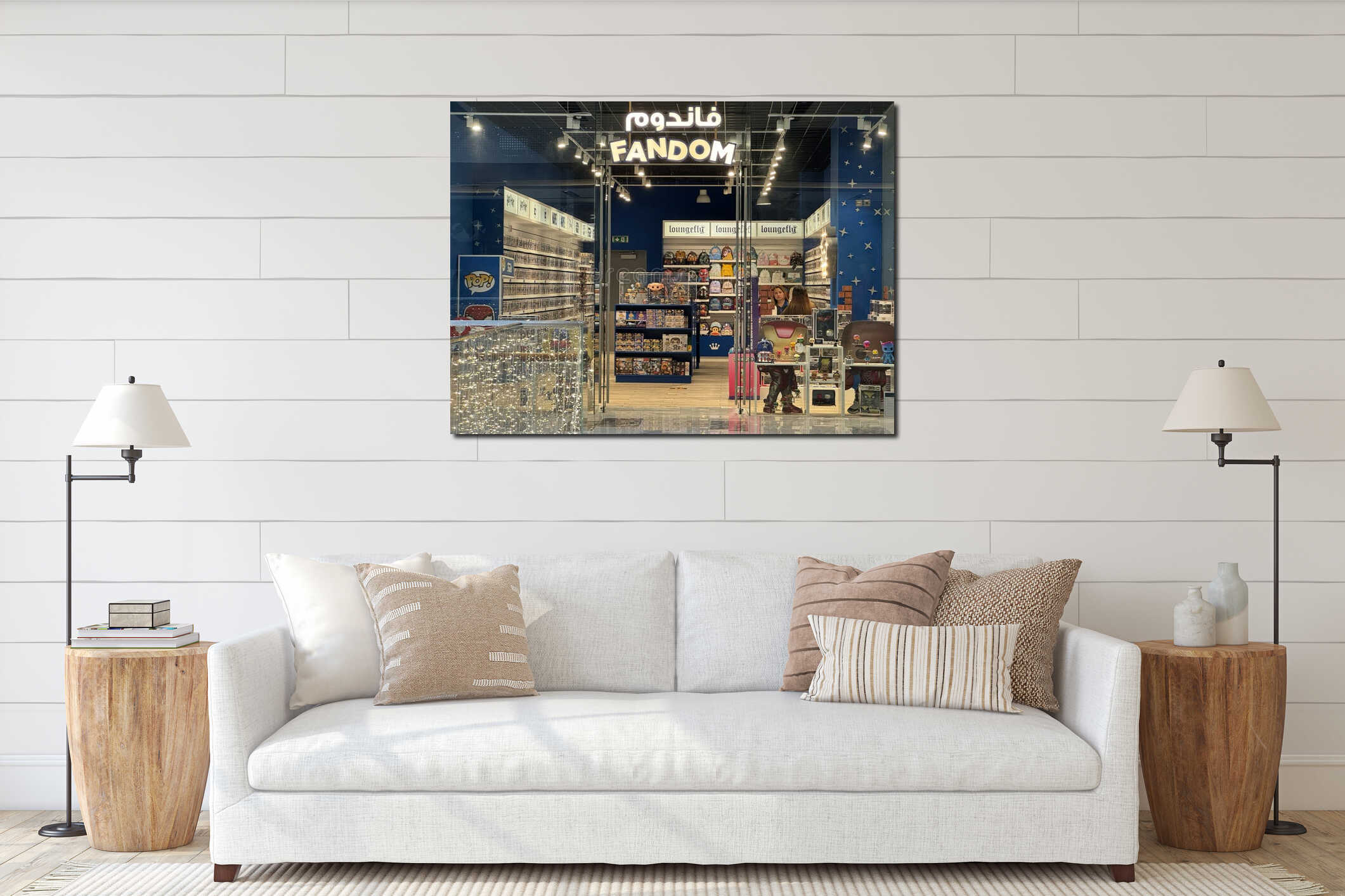 Canvas hanging interior mockup