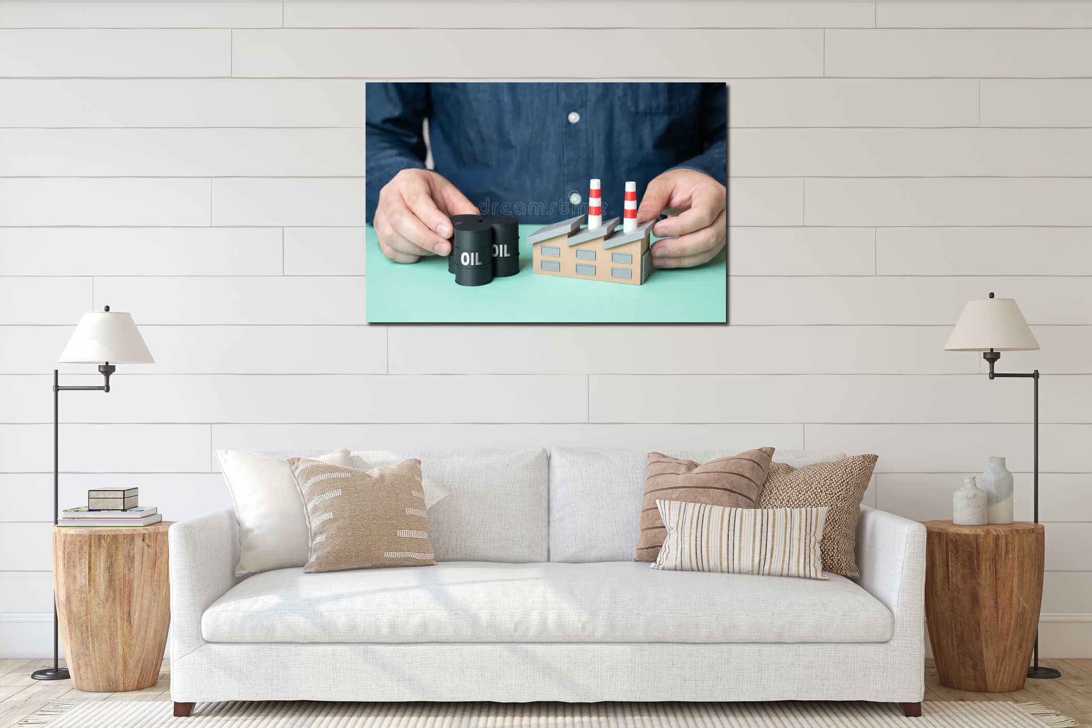 Canvas hanging interior mockup