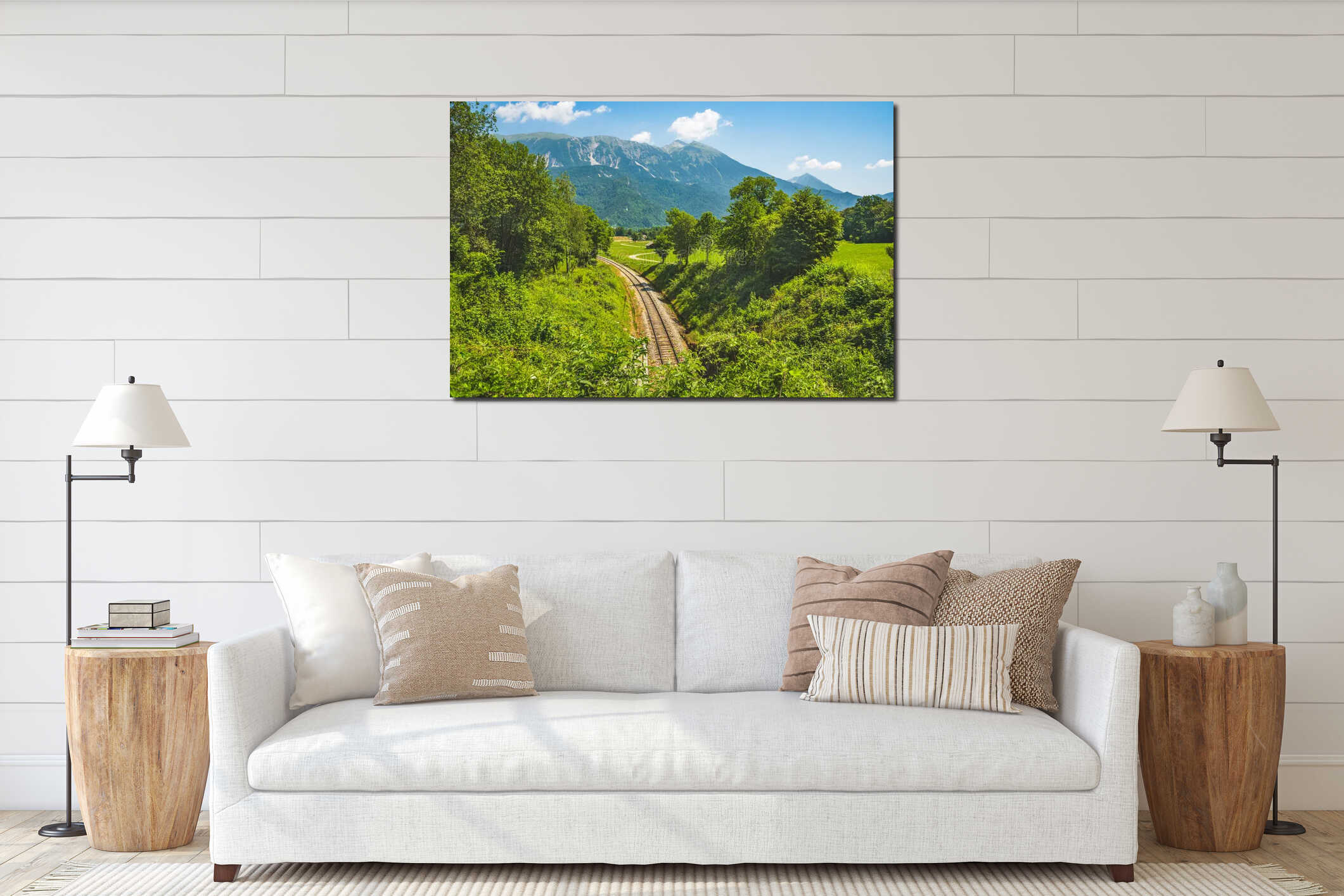 Canvas hanging interior mockup