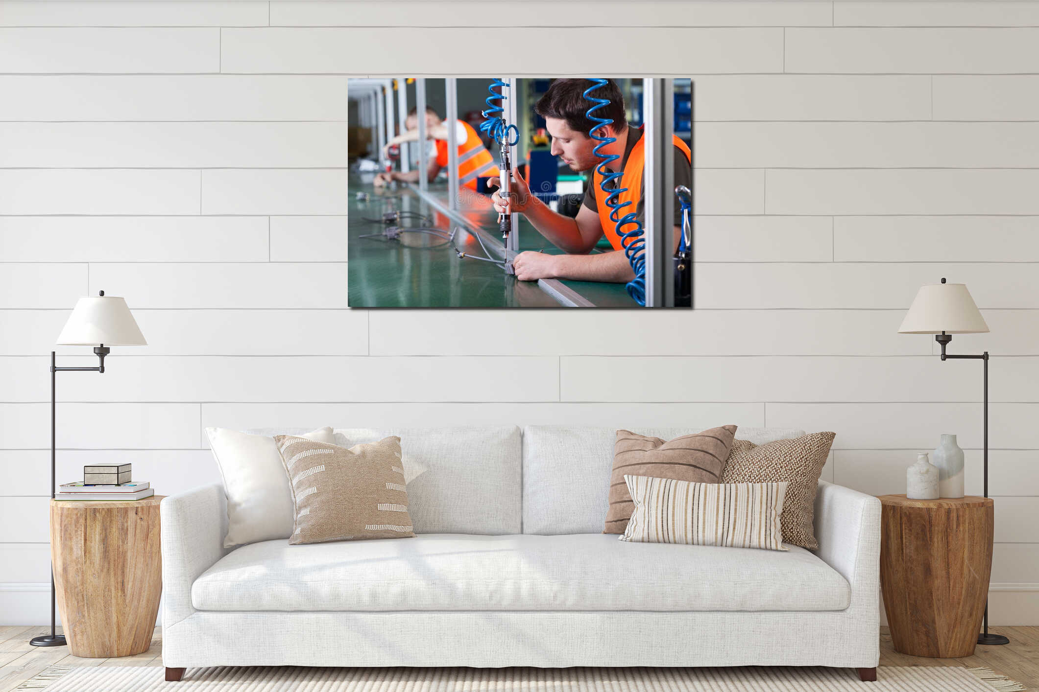 Canvas hanging interior mockup