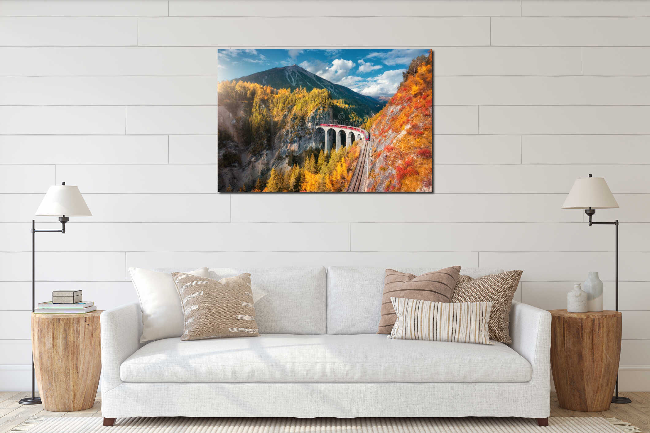 Canvas hanging interior mockup
