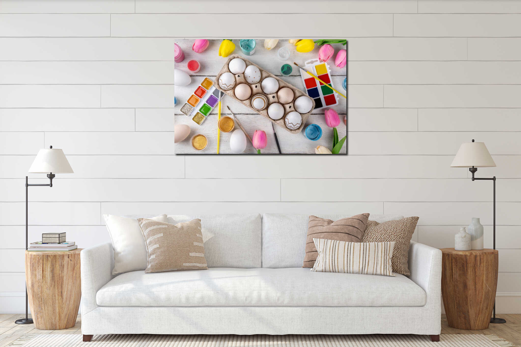 Canvas hanging interior mockup