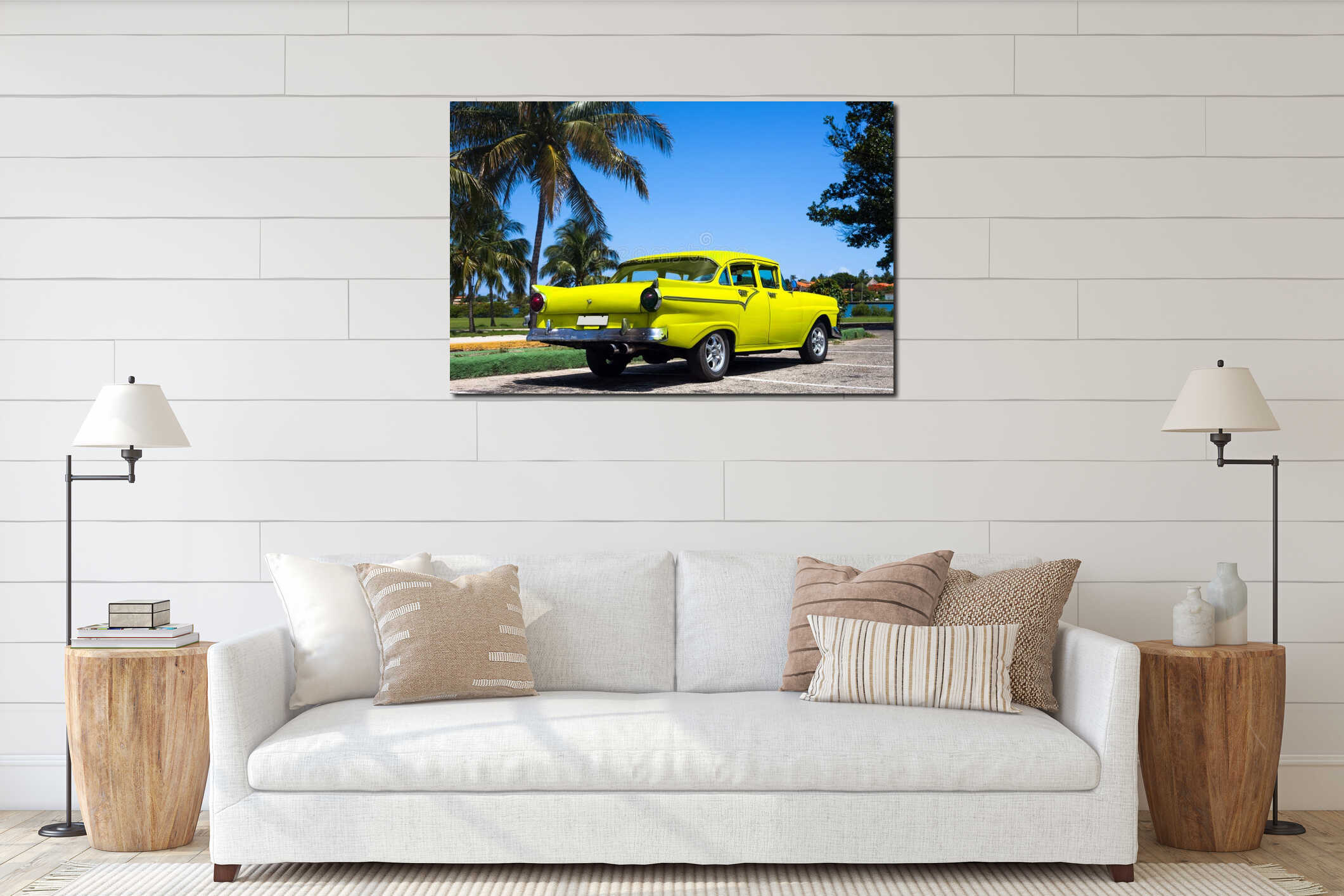 Canvas hanging interior mockup