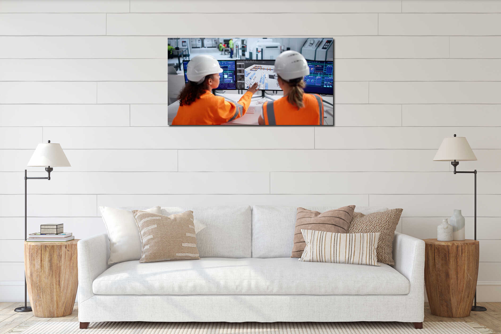 Canvas hanging interior mockup